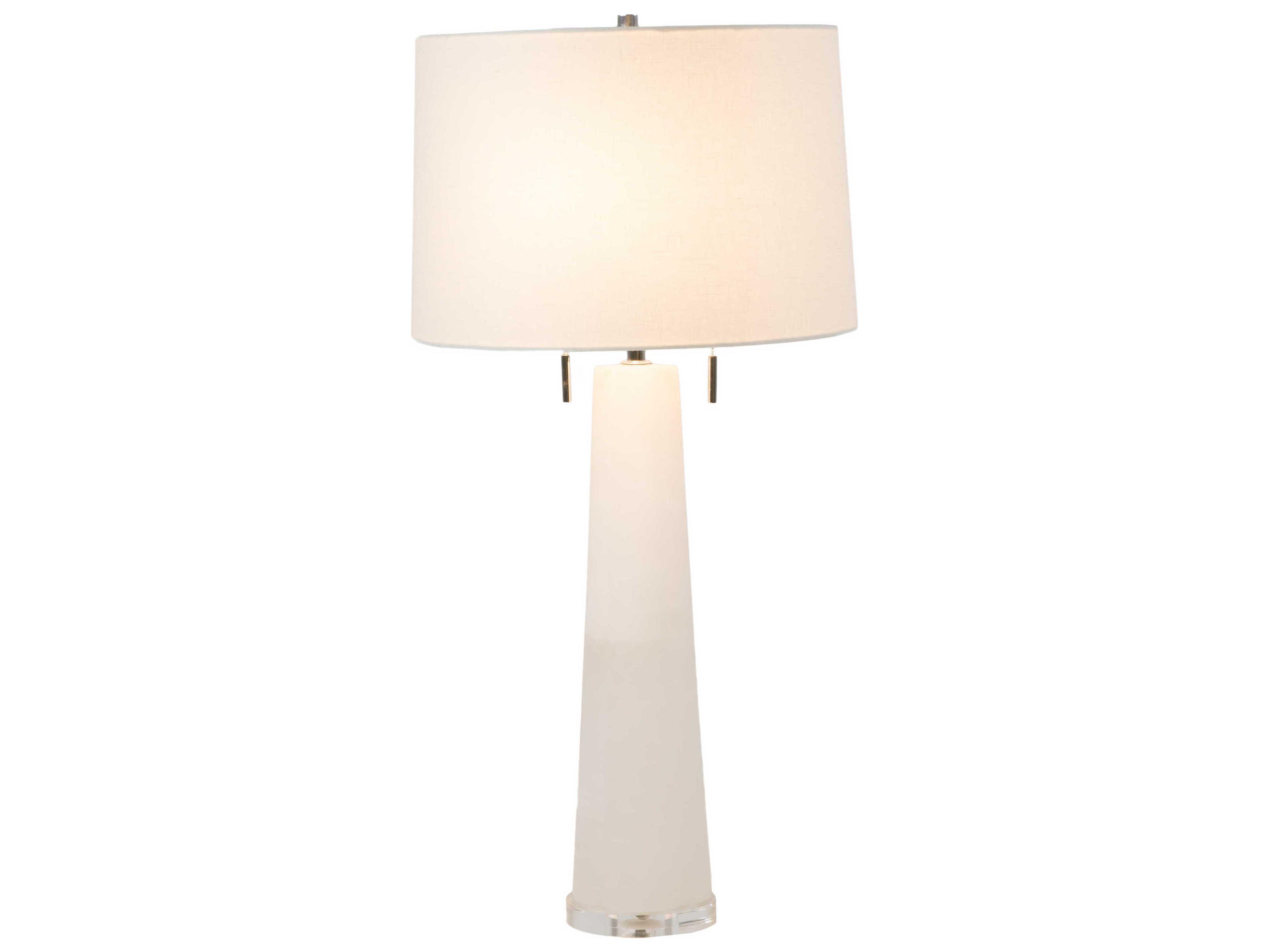 Gabby Margaret Alabaster with Gold With Sea Salt Linen White Buffet Lamp