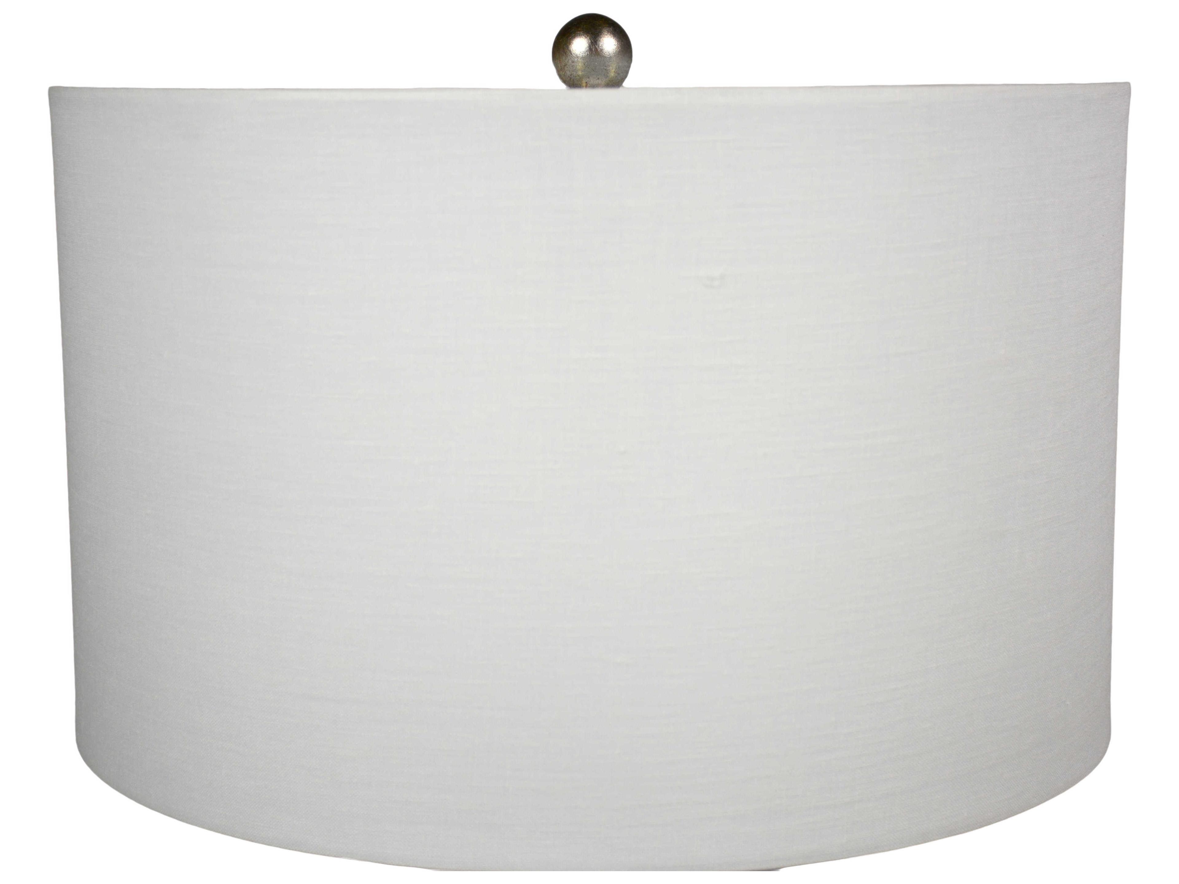 Gabby Brianna Blue Hand-Cut Glass with Champagne Sea Salt Linen Buffet Lamp