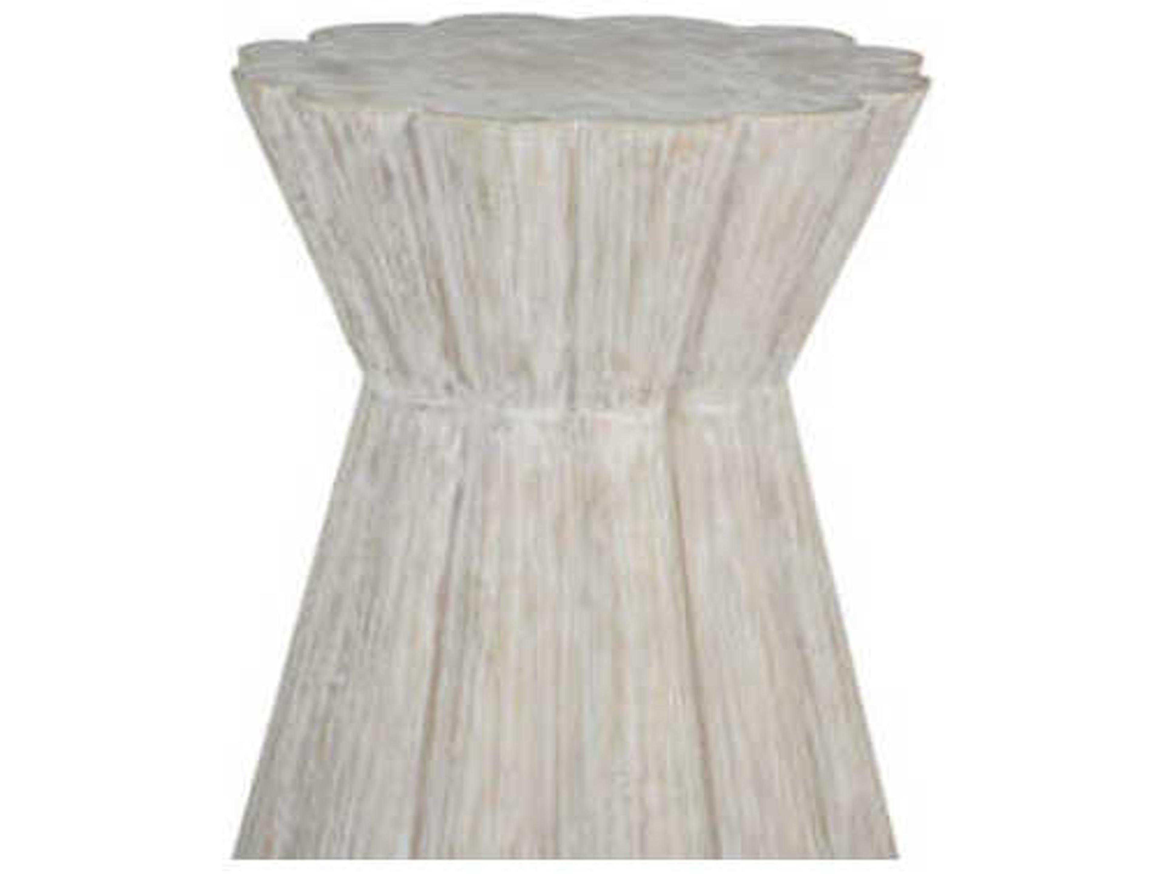Gabby Annie Round Light Whitewashed Wood End Table