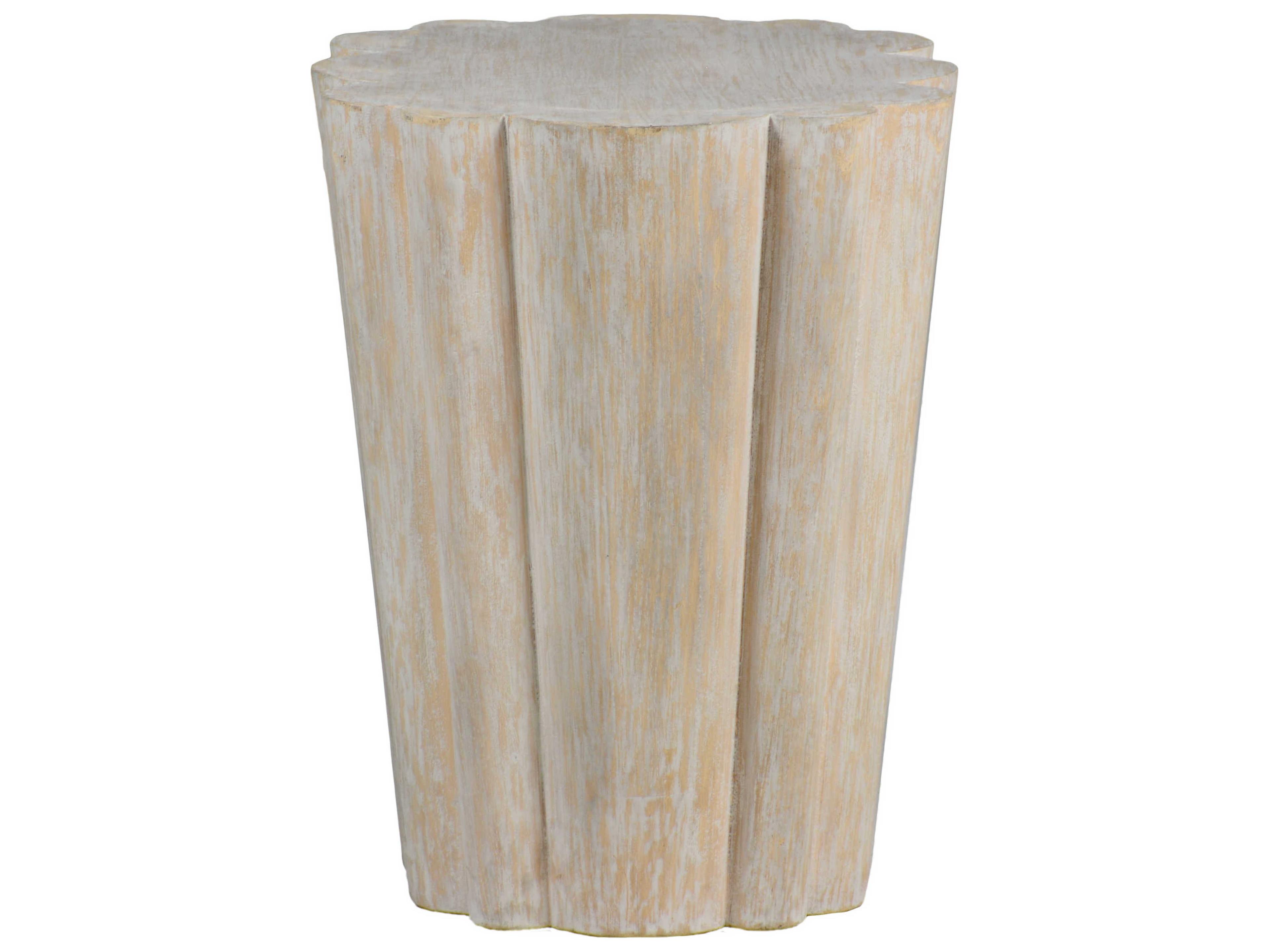 Gabby Bree Oval Wood Brushed Whitewash End Table
