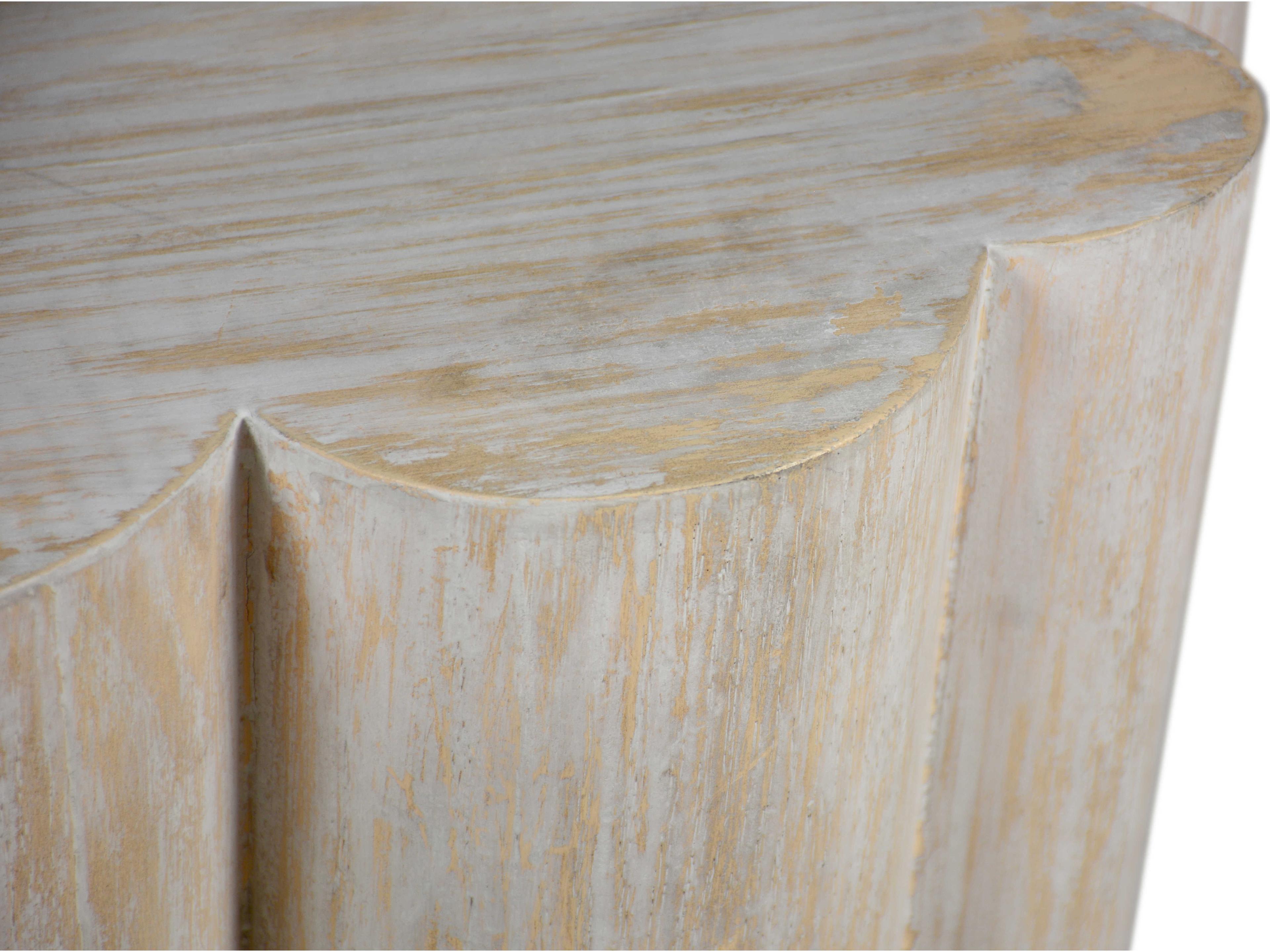 Gabby Bree Oval Wood Brushed Whitewash End Table