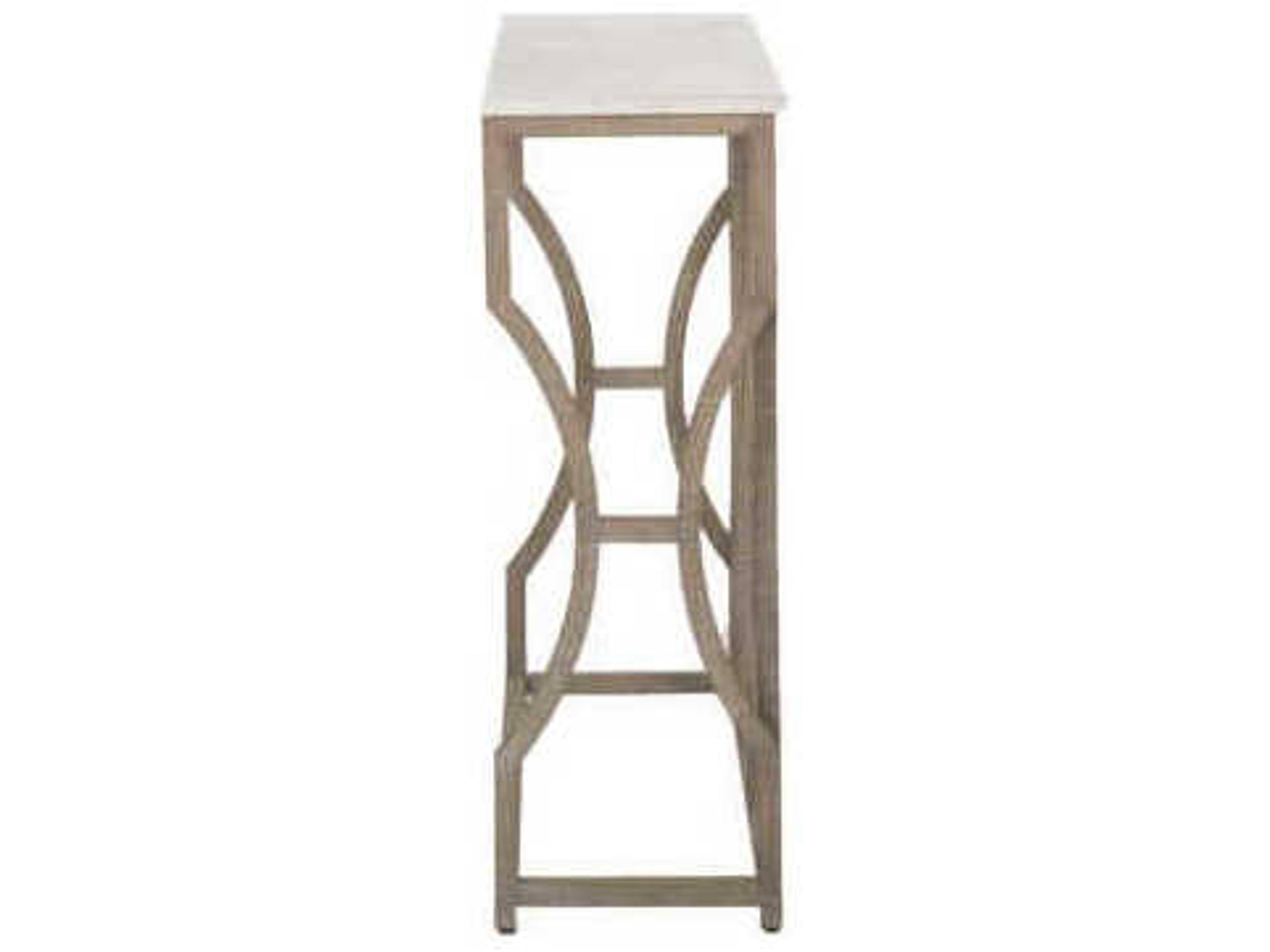 Gabby Helen Rectangular Cloud White Marble & Charcoal Oak Console Table