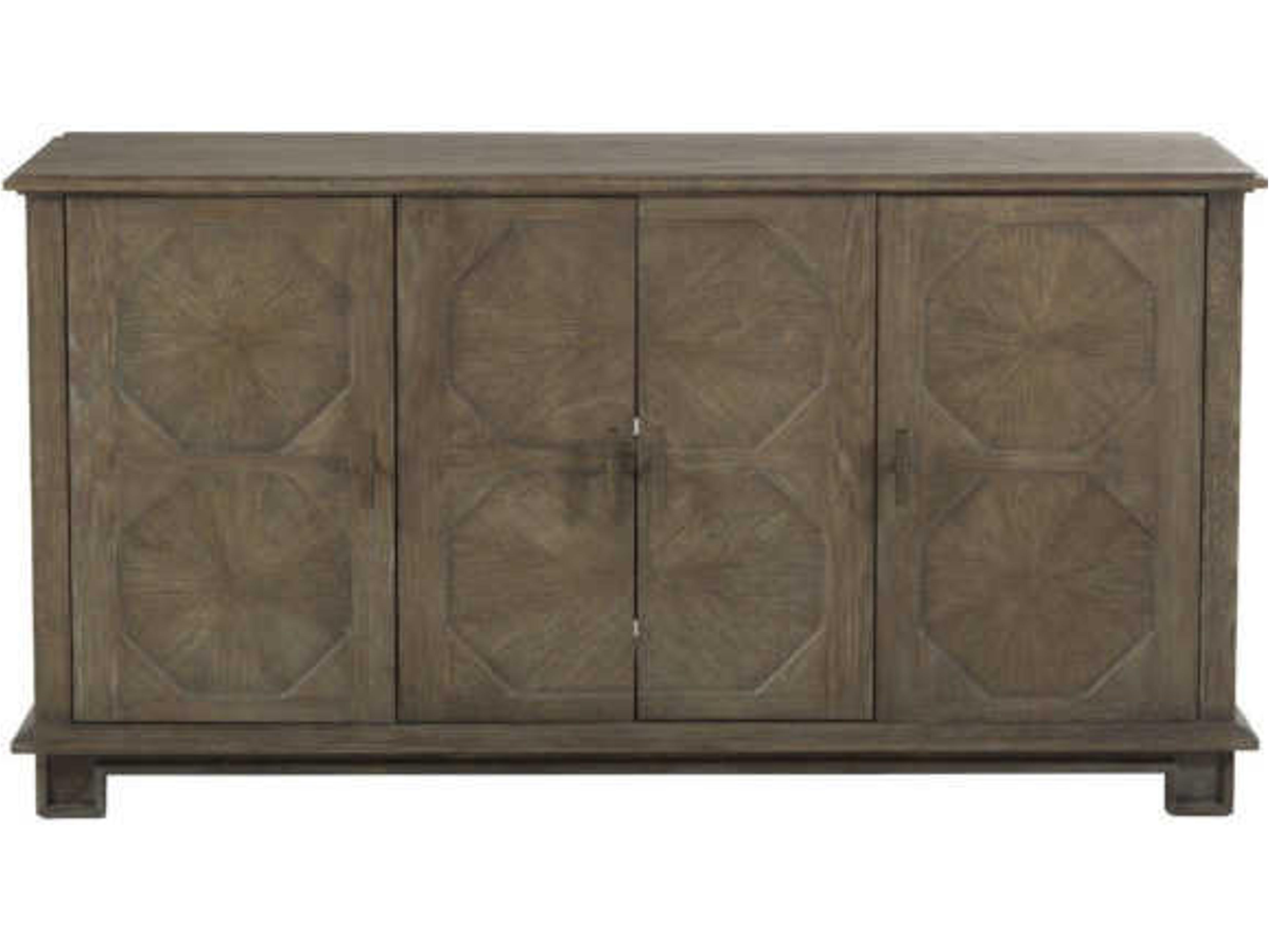 Gabby Rhodes 65" Oak Wood Charcoal Antique Brass Media Console