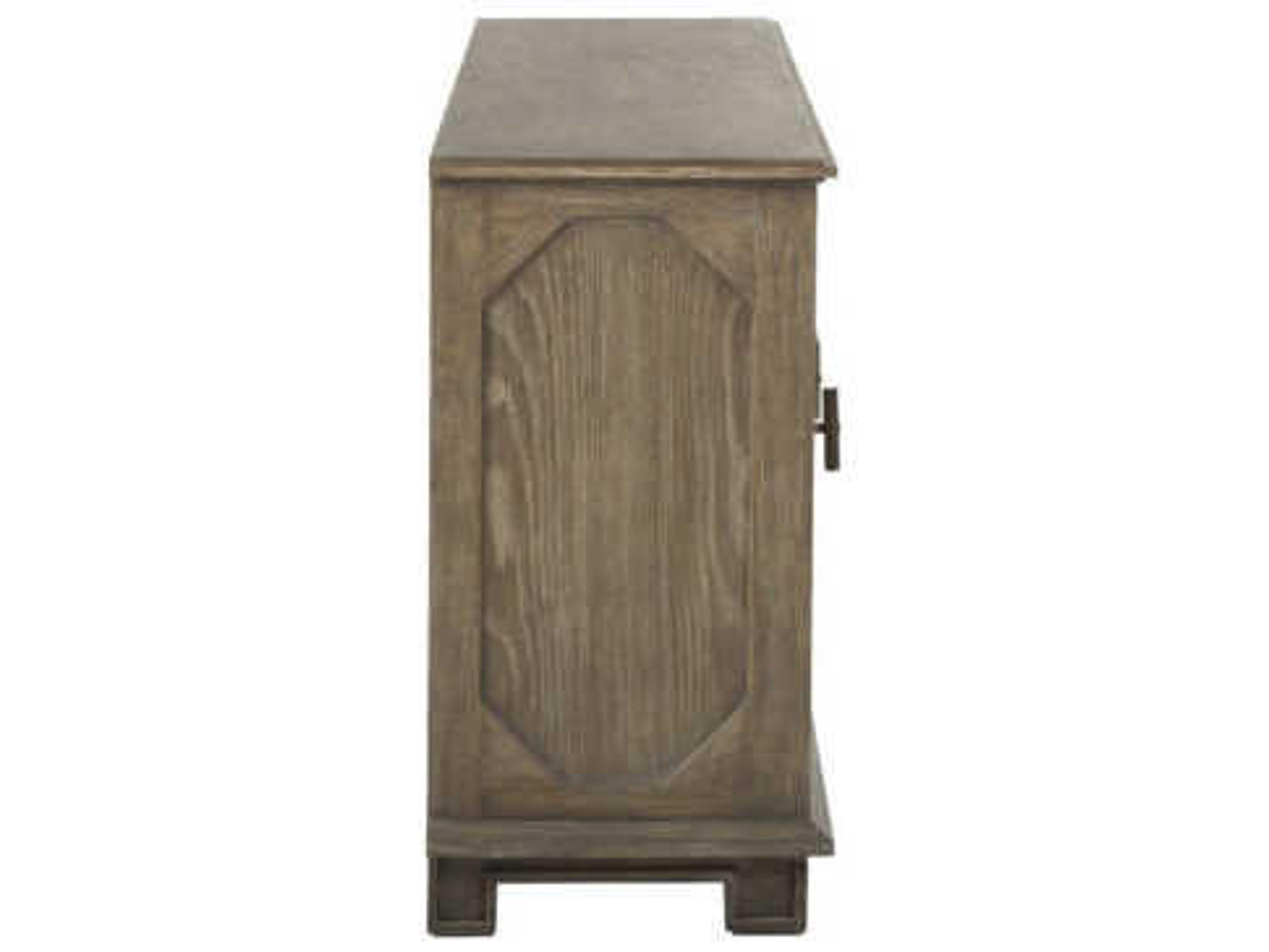 Gabby Rhodes 65" Oak Wood Charcoal Antique Brass Media Console