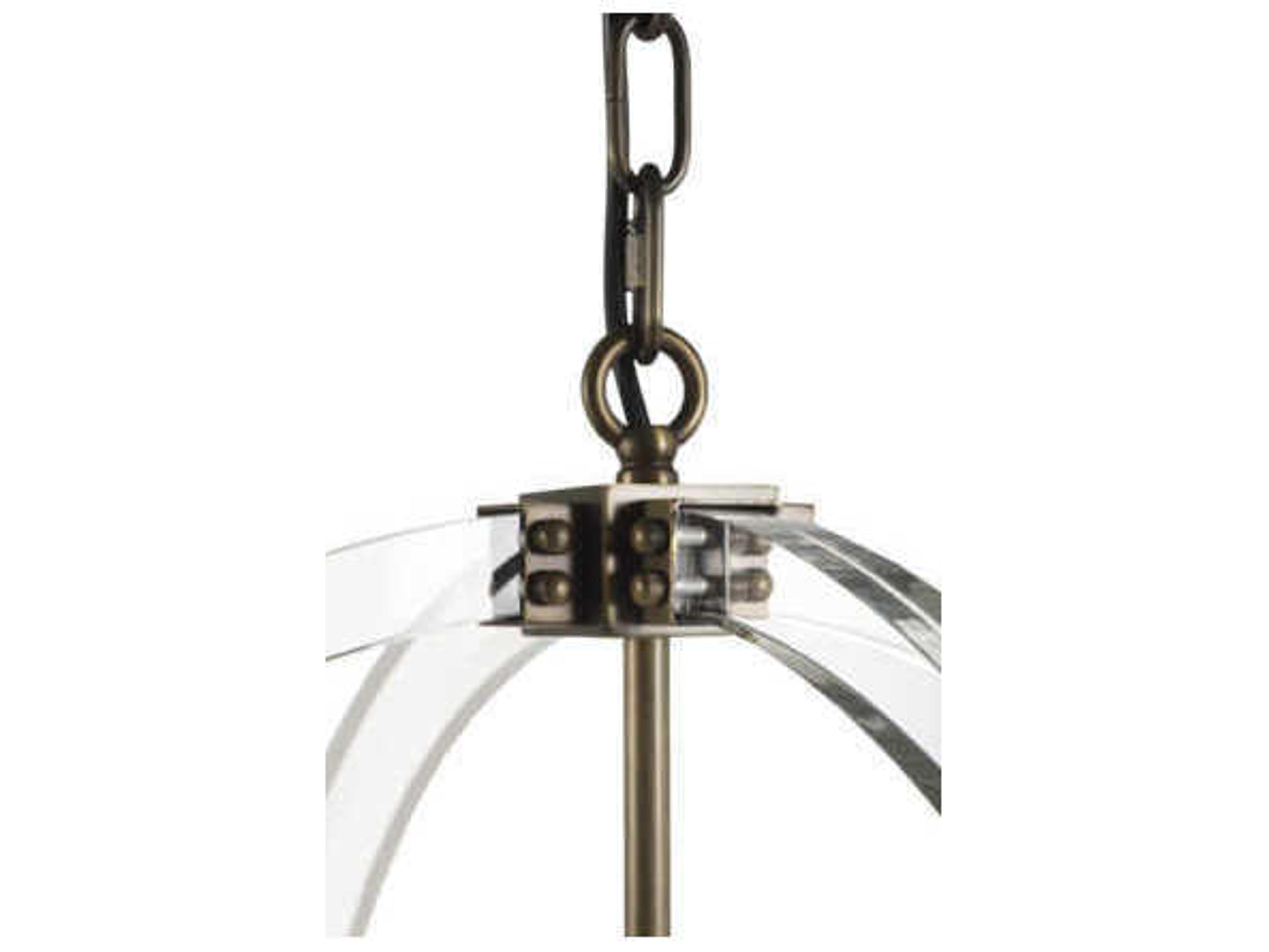 Gabby Grayson 4-Light Antique Brass Clear Candelabra Chandelier