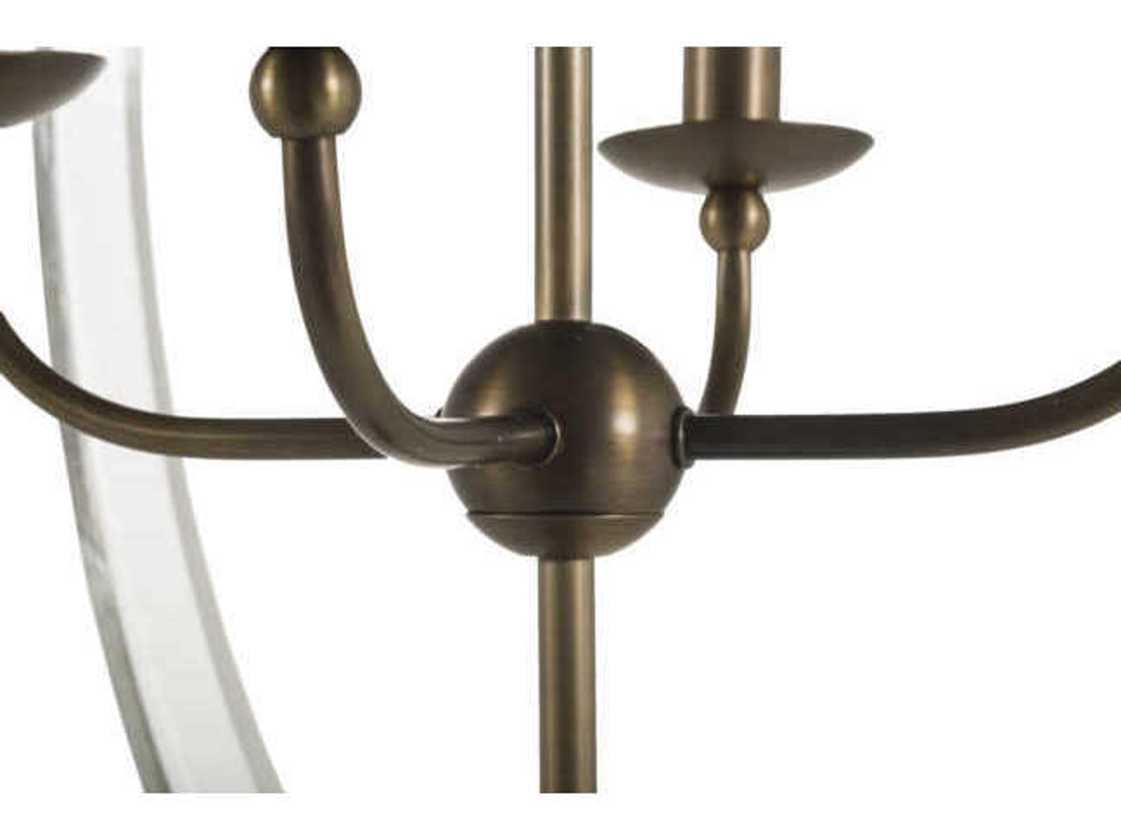 Gabby Grayson 4-Light Antique Brass Clear Candelabra Chandelier