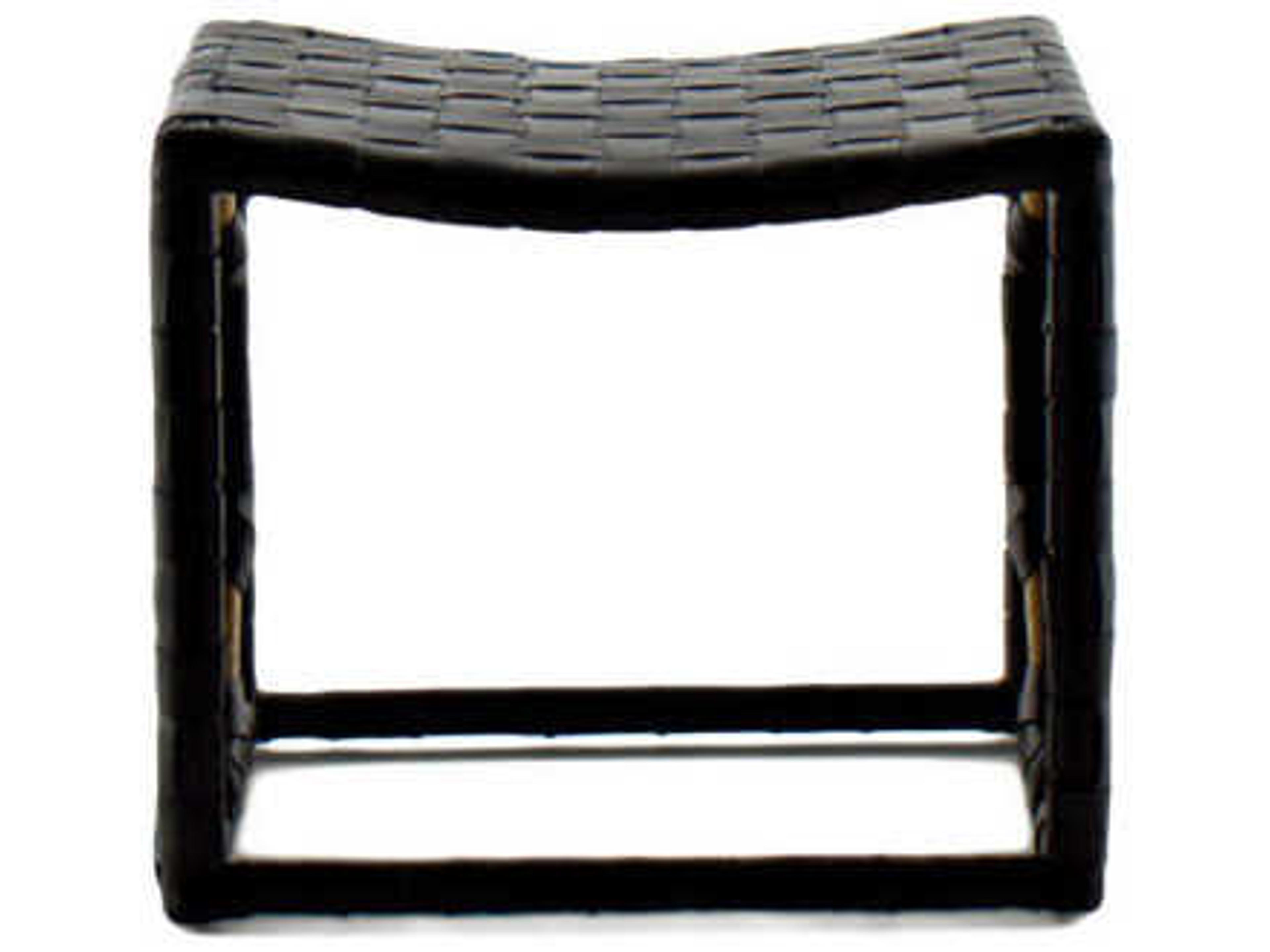 Gabby Dover Black Leather Accent Stool