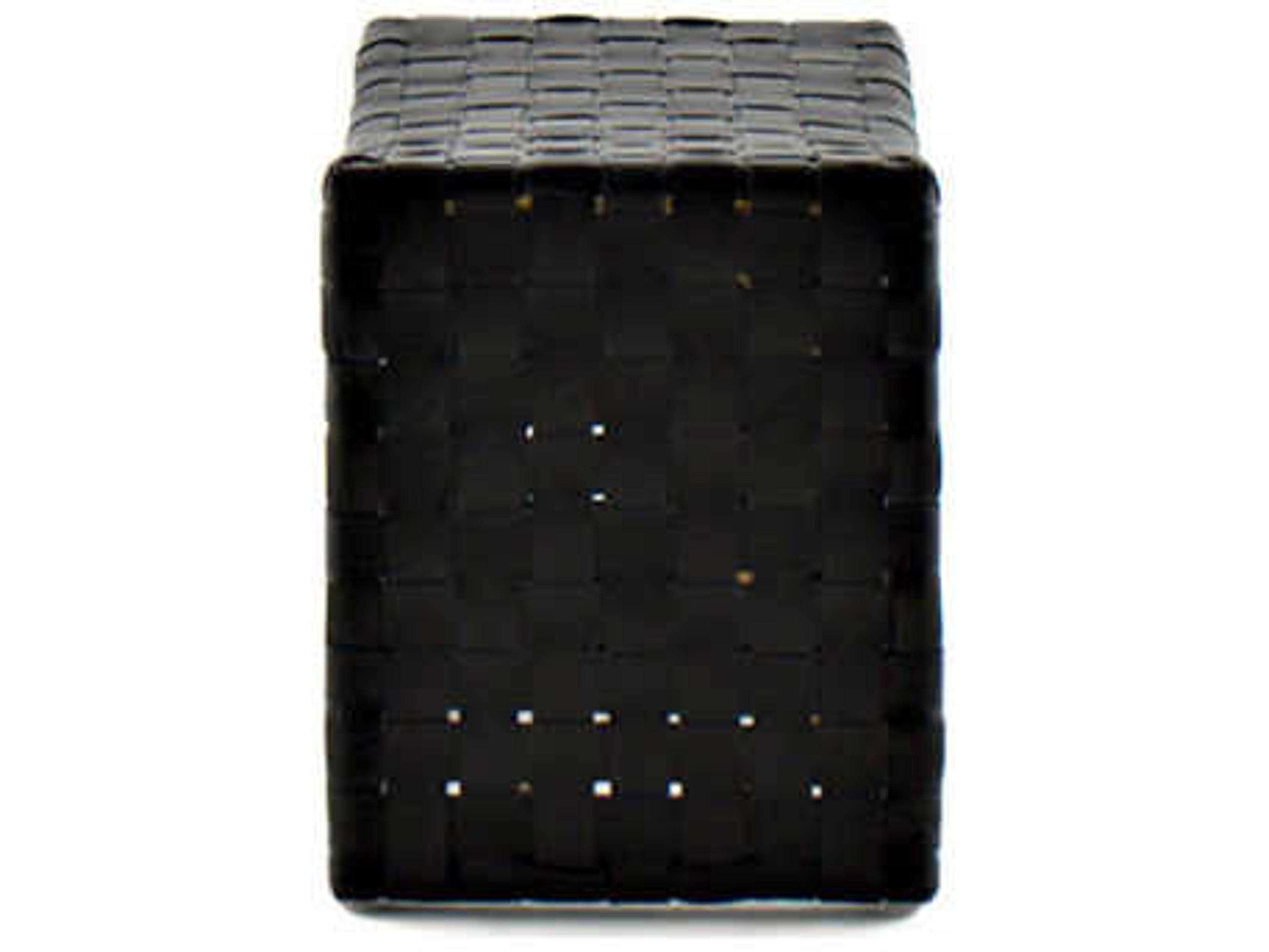 Gabby Dover Black Leather Accent Stool