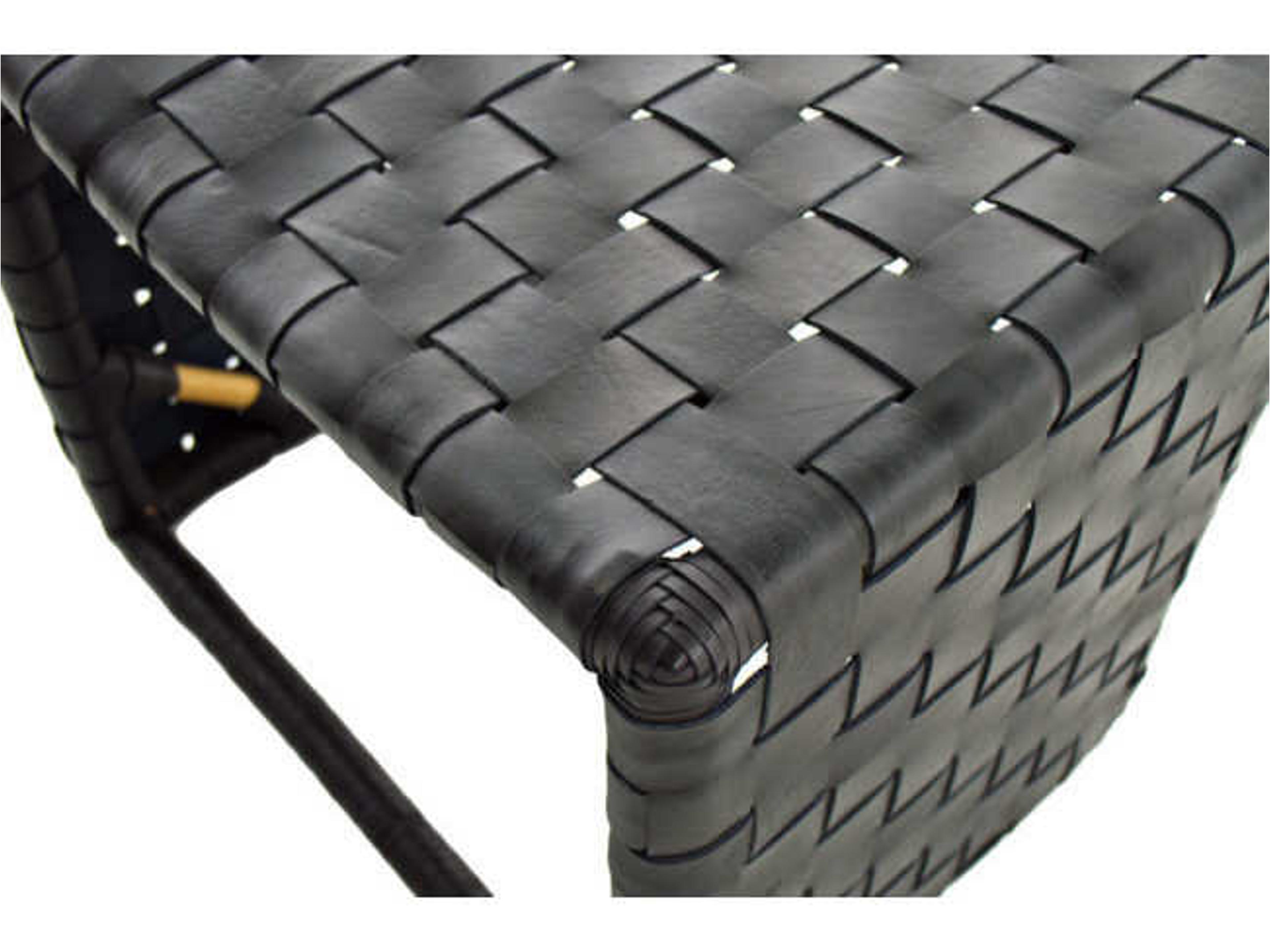 Gabby Dover Black Leather Accent Stool