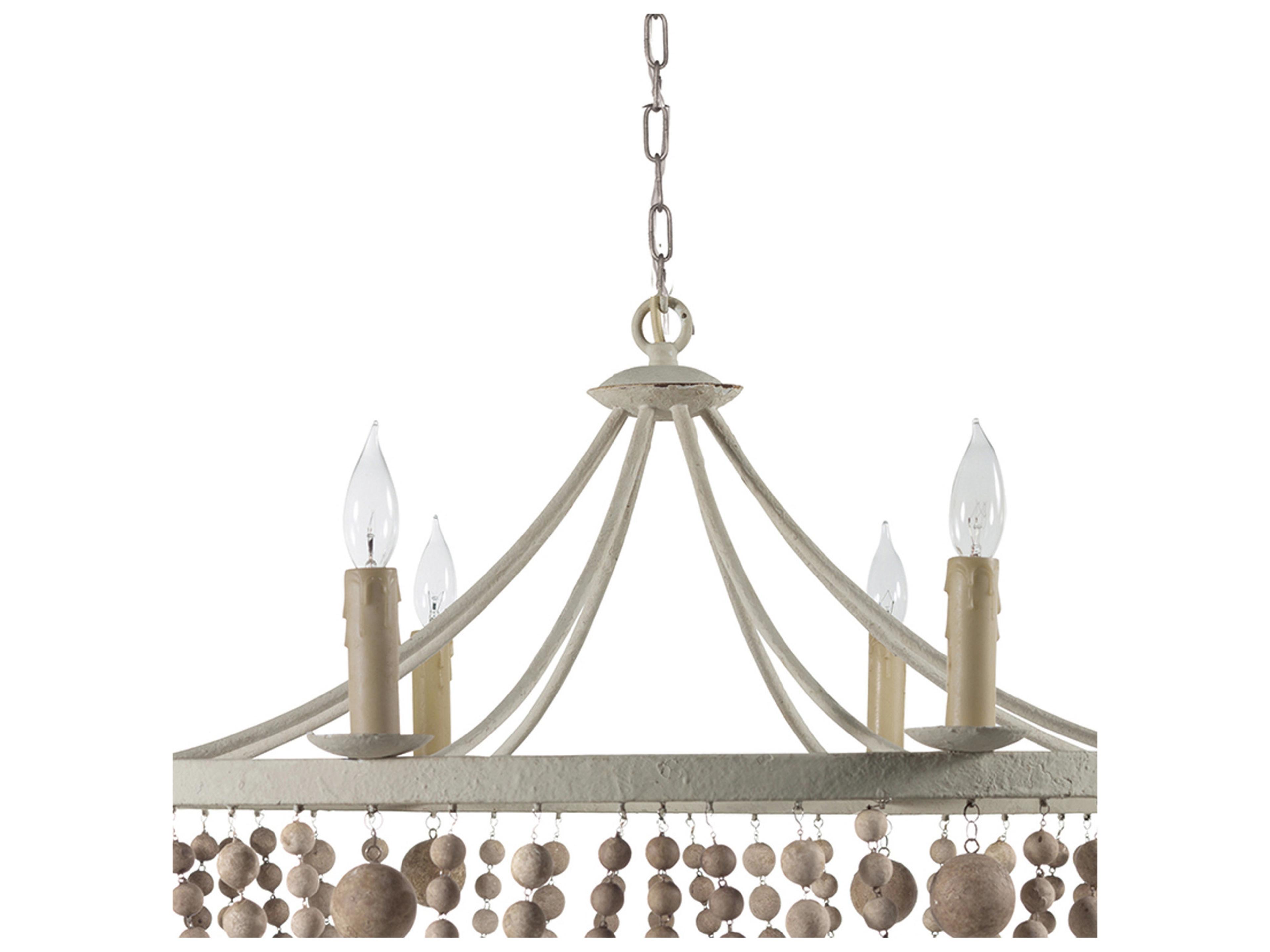 Gabby Madeleine 8-Light Plaster Beige Washed Wood Brown Chandelier