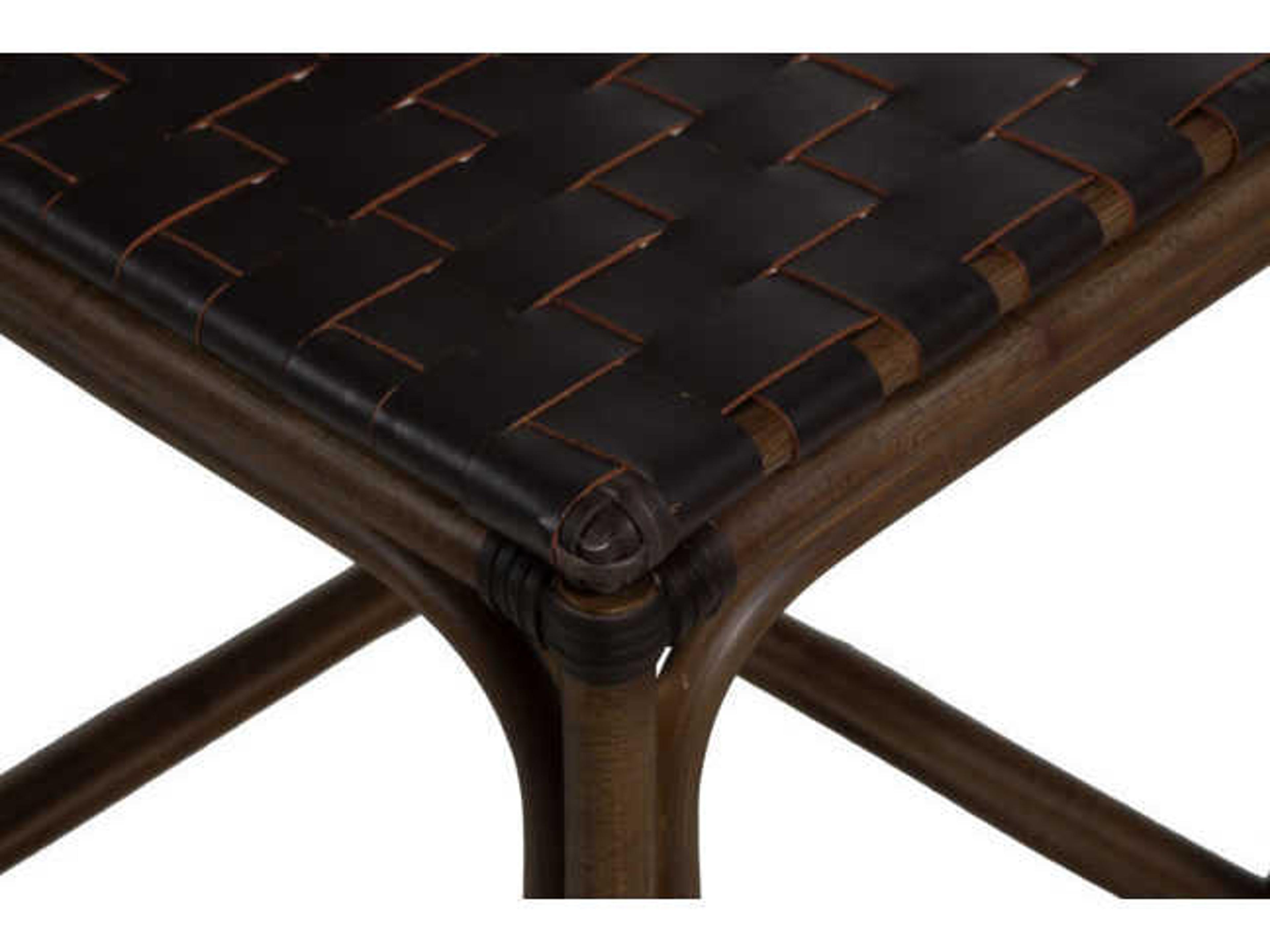 Gabby Dylan Dark Brown Rattan Leather Counter Stool