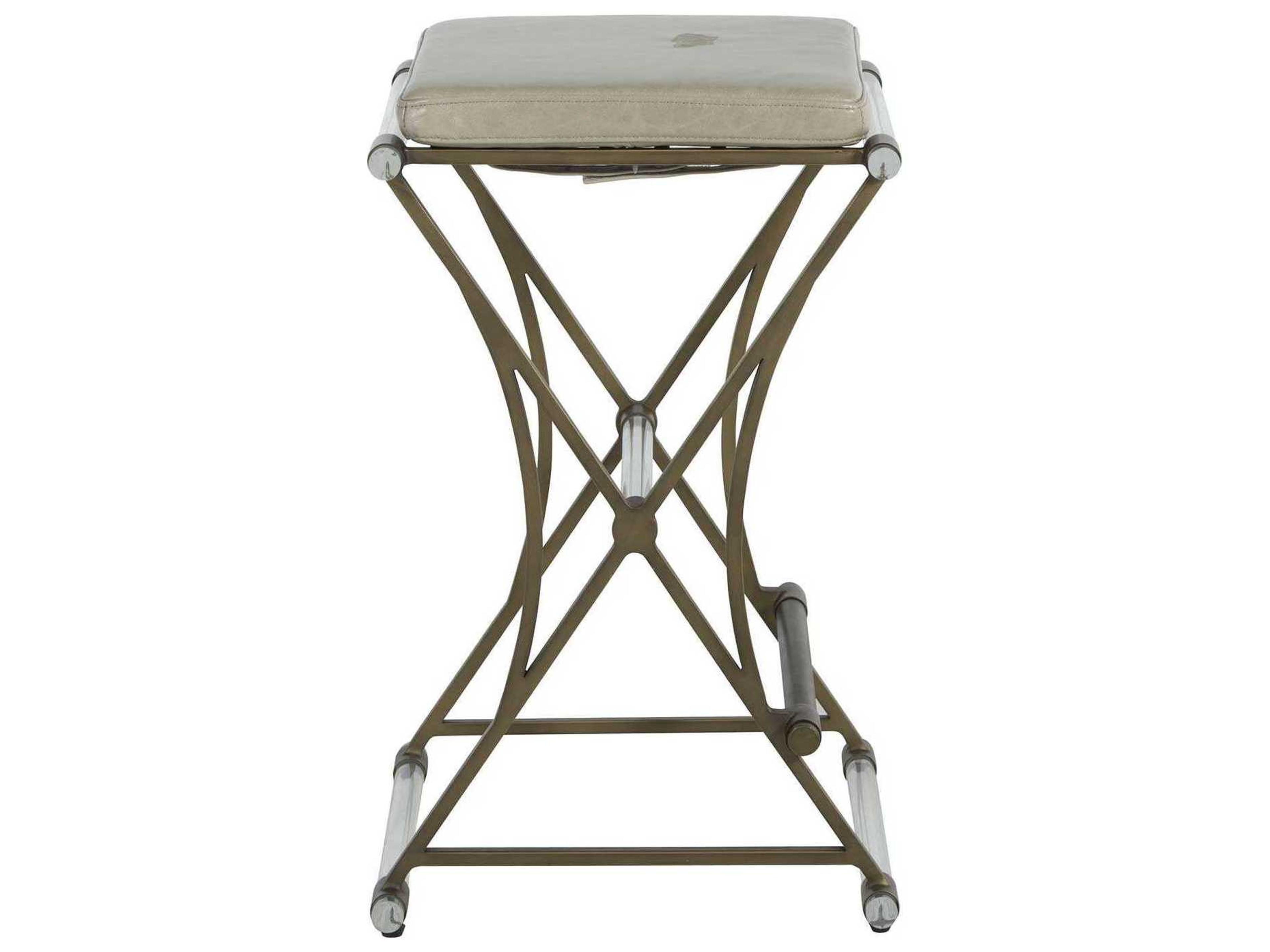 Gabby Flynn Leather Clear Acrylic Counter Stool