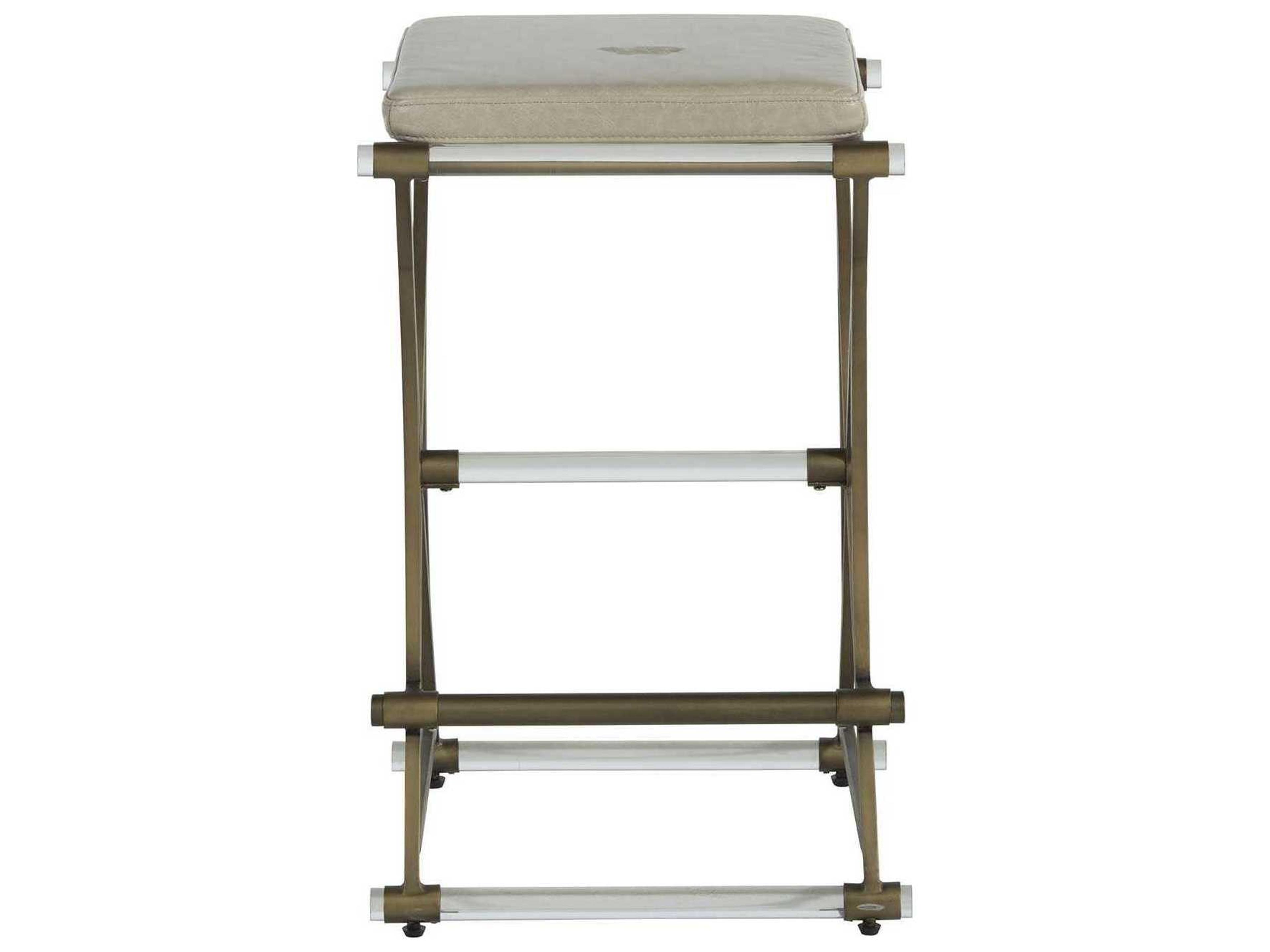 Gabby Flynn Leather Clear Acrylic Counter Stool