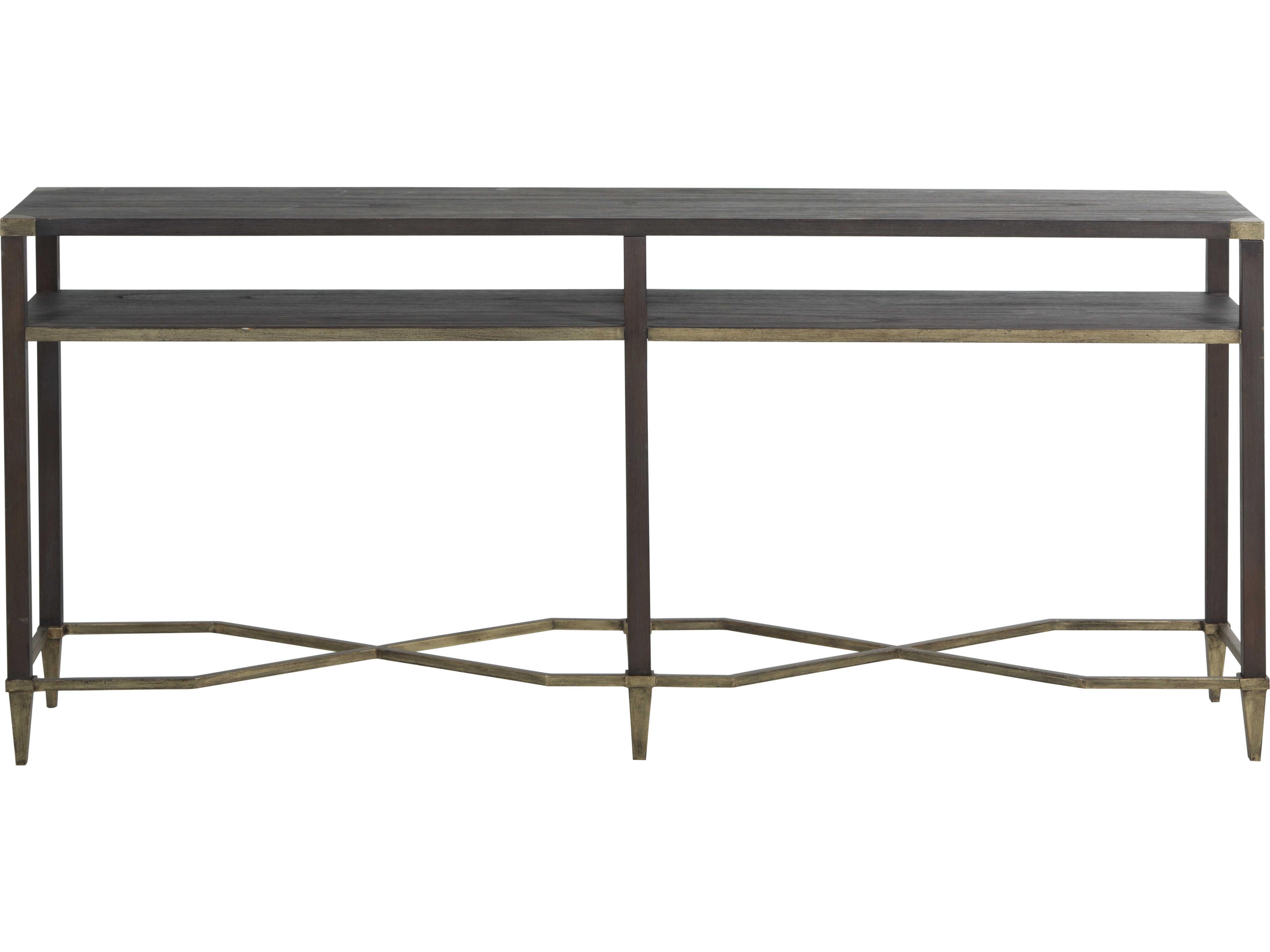 Gabby Sue Rectangular Wood Natural Black Antique Champagne Console Table