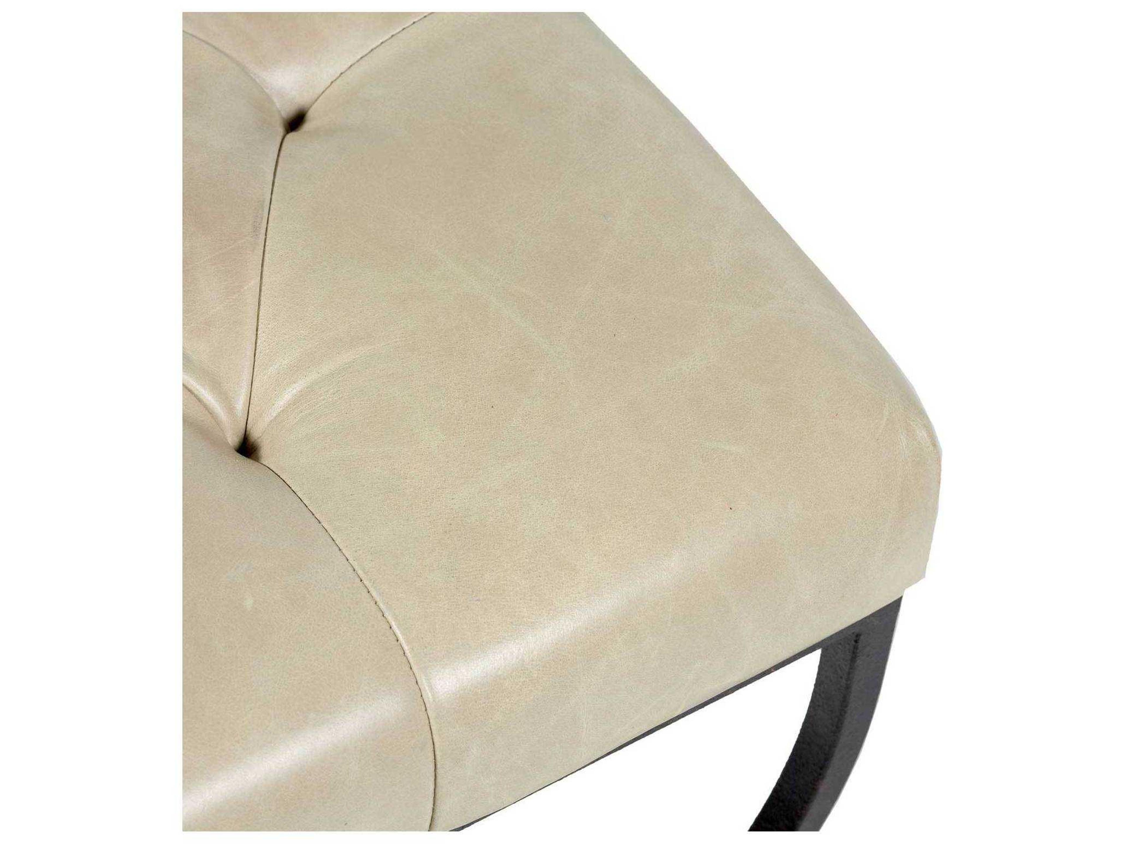 Gabby Galvin Gray Leather Black Upholstered Accent Stool