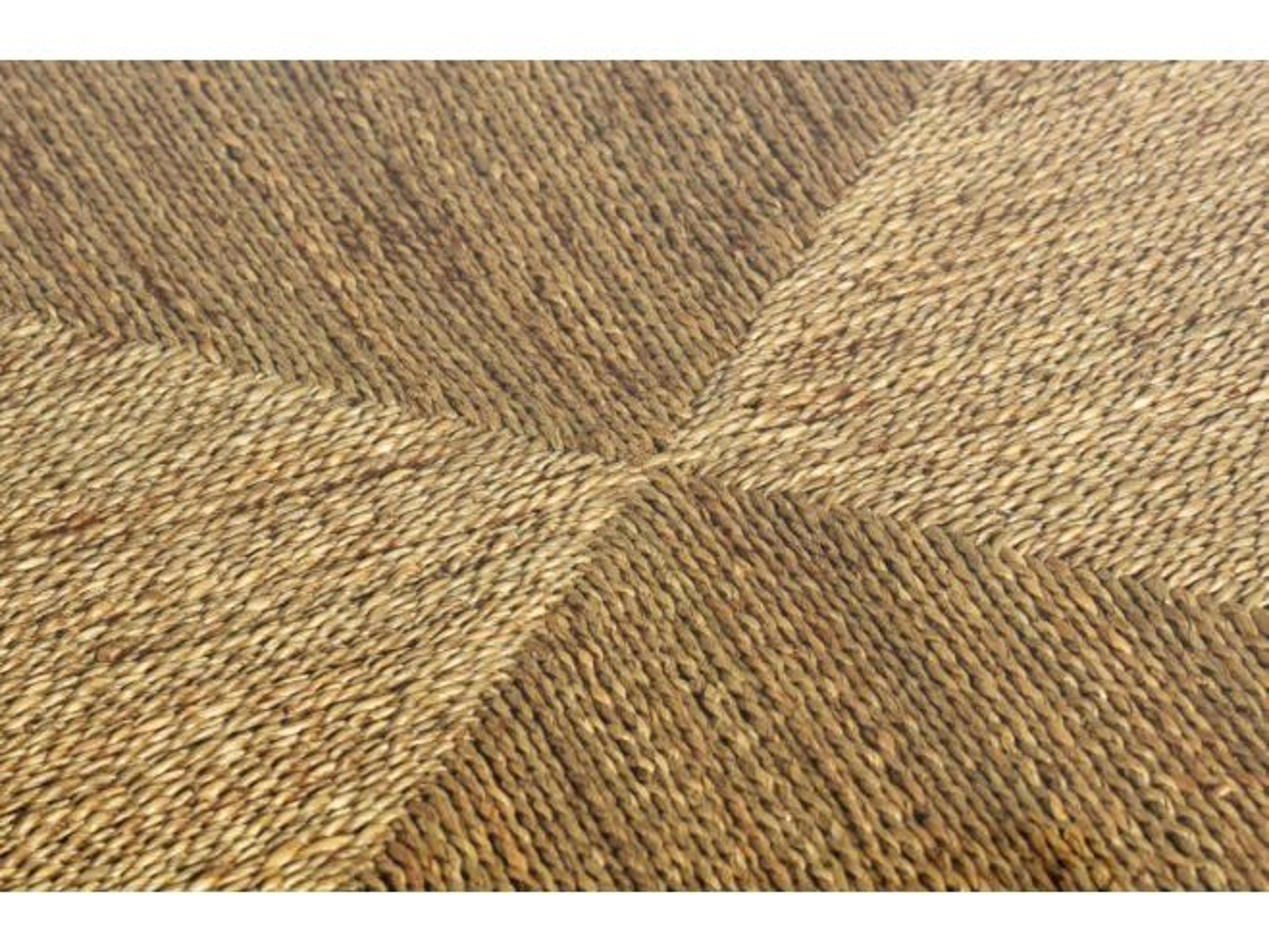 Gabby Nigel Round Natural Wood Seagrass Clear Tempered Glass End Table