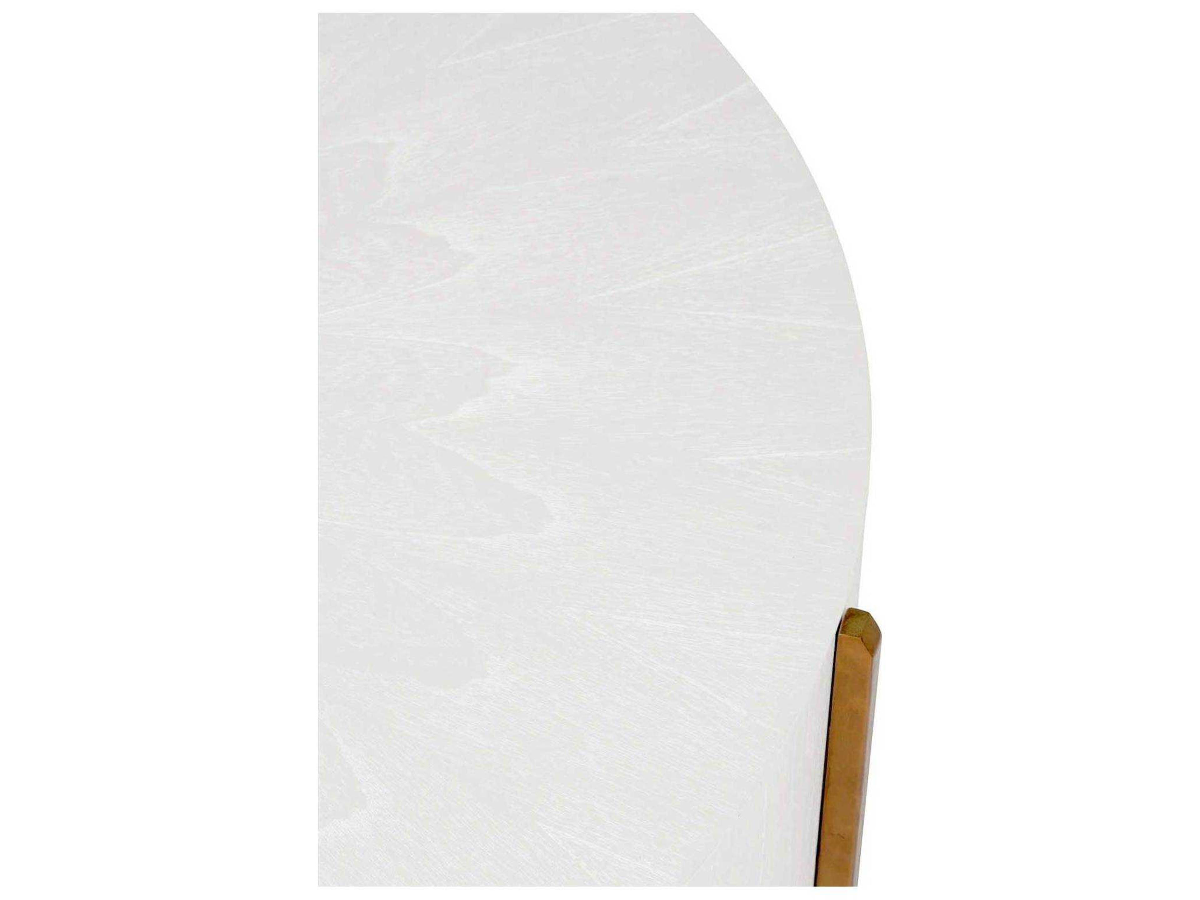 Gabby Clifton Round Wood White Cerused Oak Coffee Table