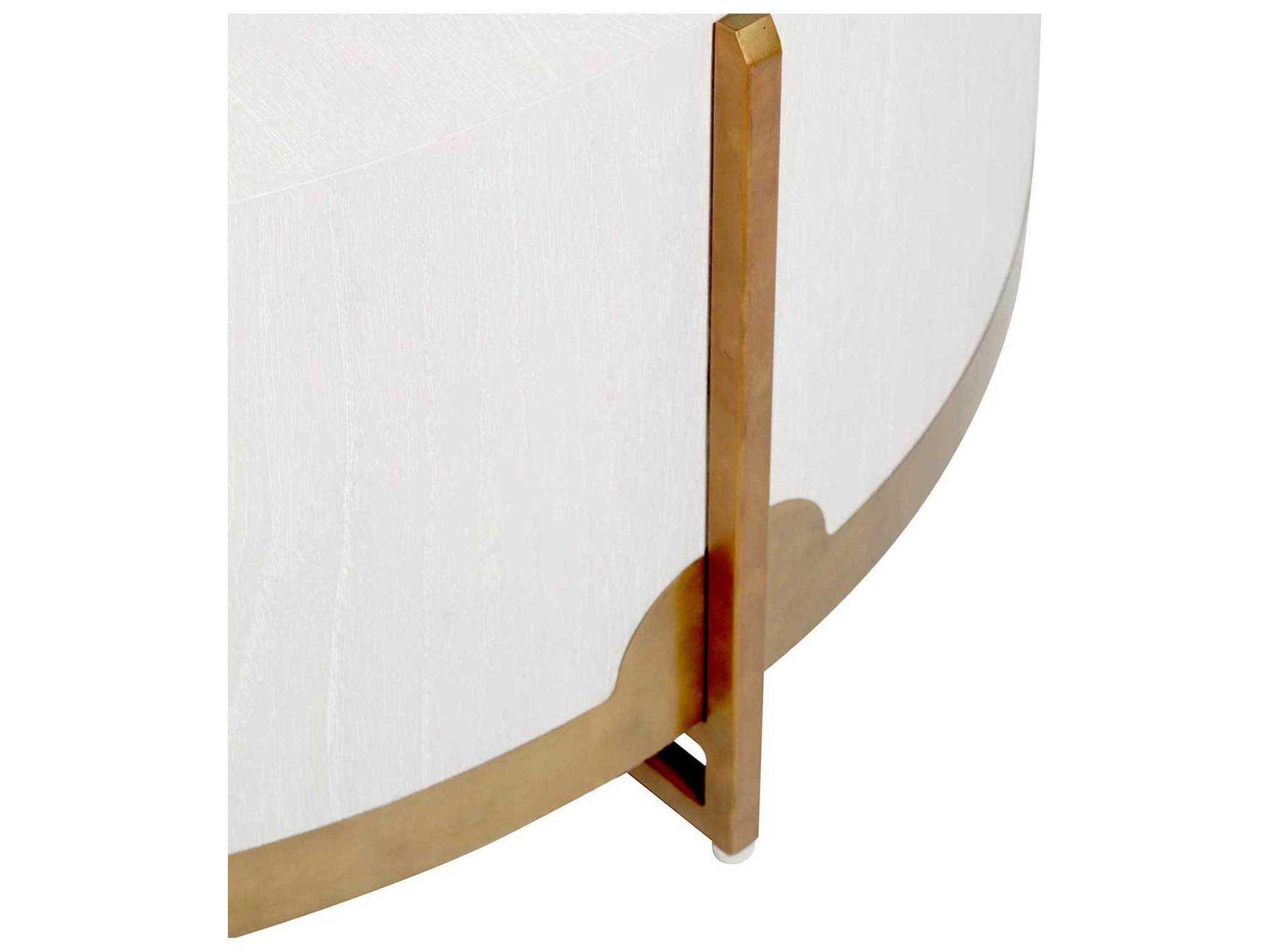 Gabby Clifton Round Wood White Cerused Oak Coffee Table