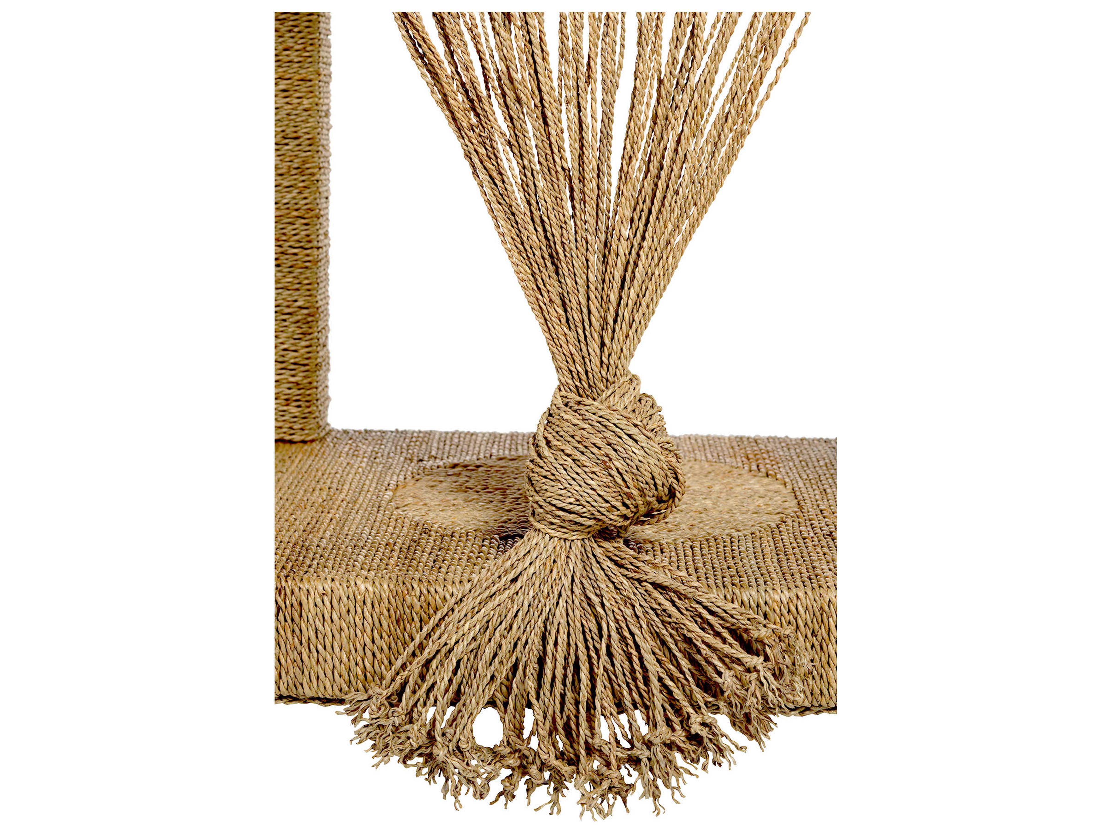 Gabby Hutch Rectangular Natural Seagrass Tempered Glass Console Table