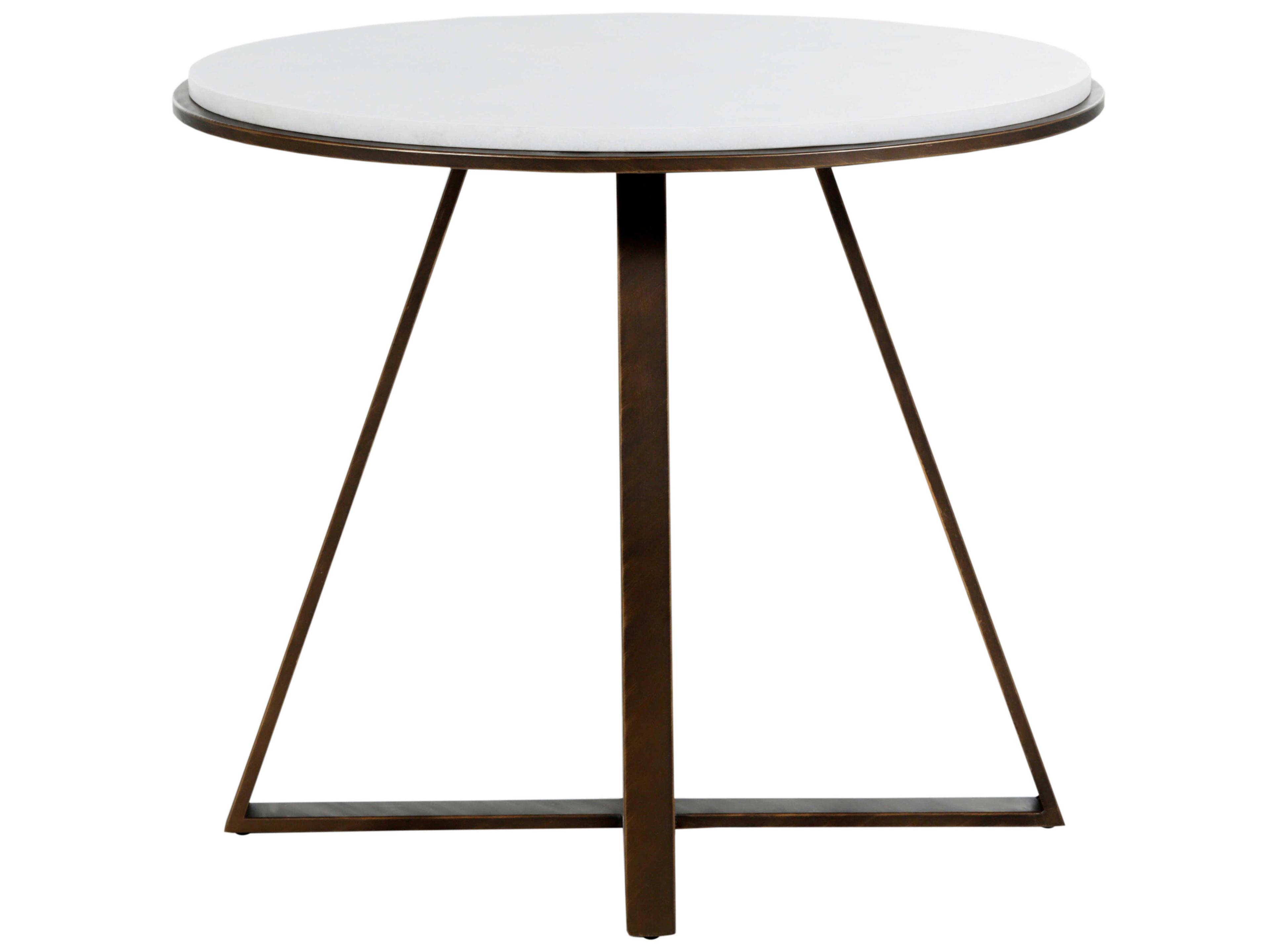 Gabby Rylan Oval Marble Brushed Copper End Table