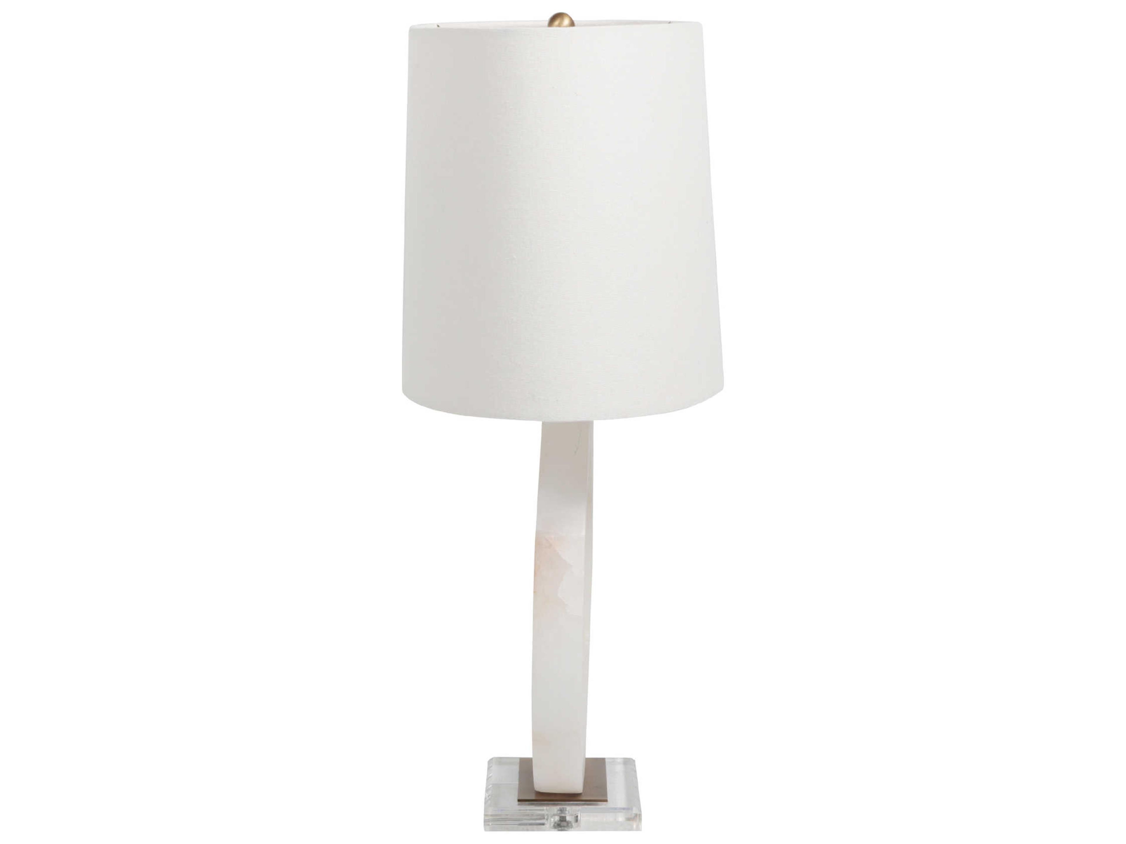 Gabby Janelle Antique Brass Linen White Buffet Lamp