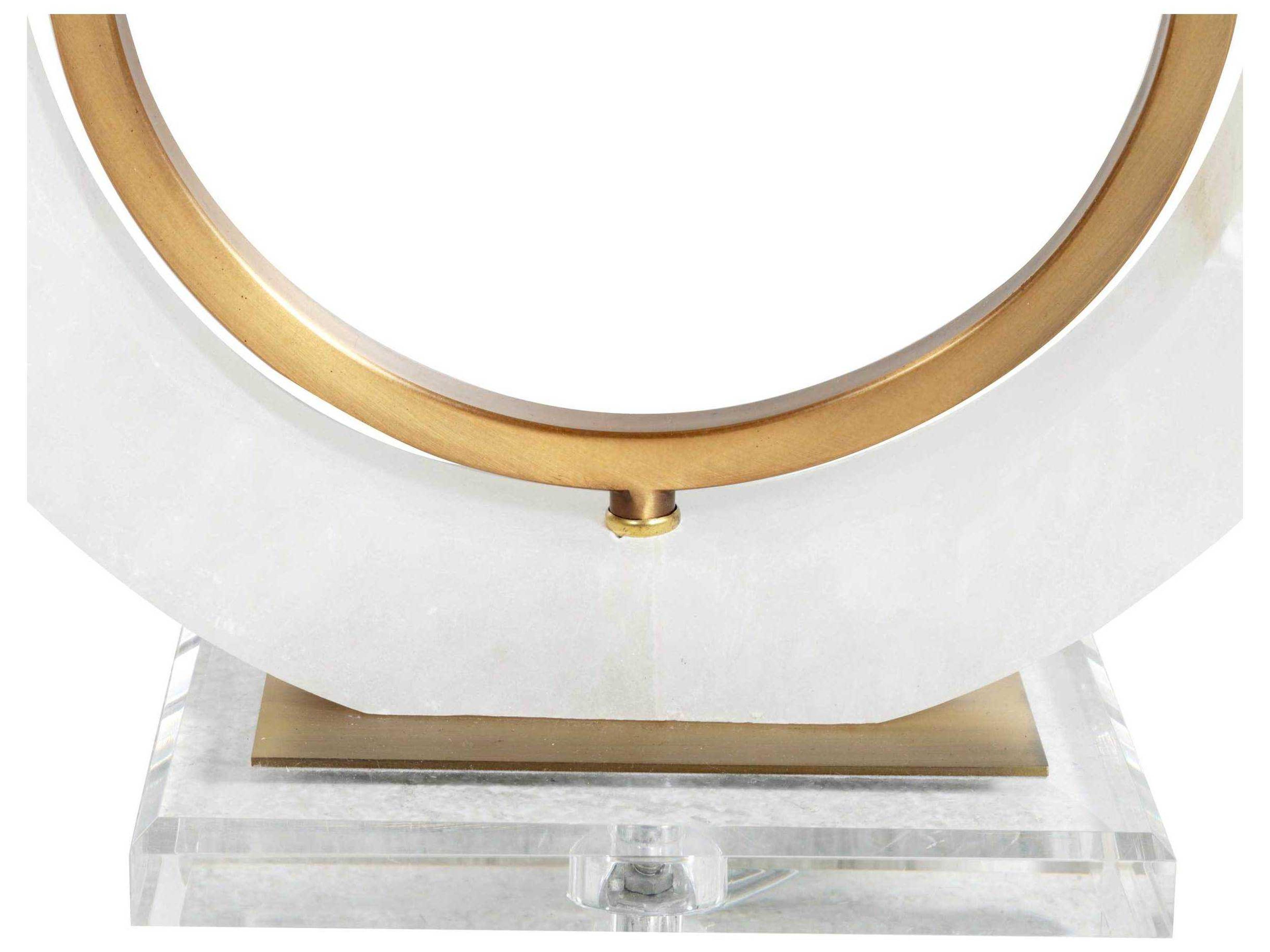 Gabby Janelle Antique Brass Linen White Buffet Lamp