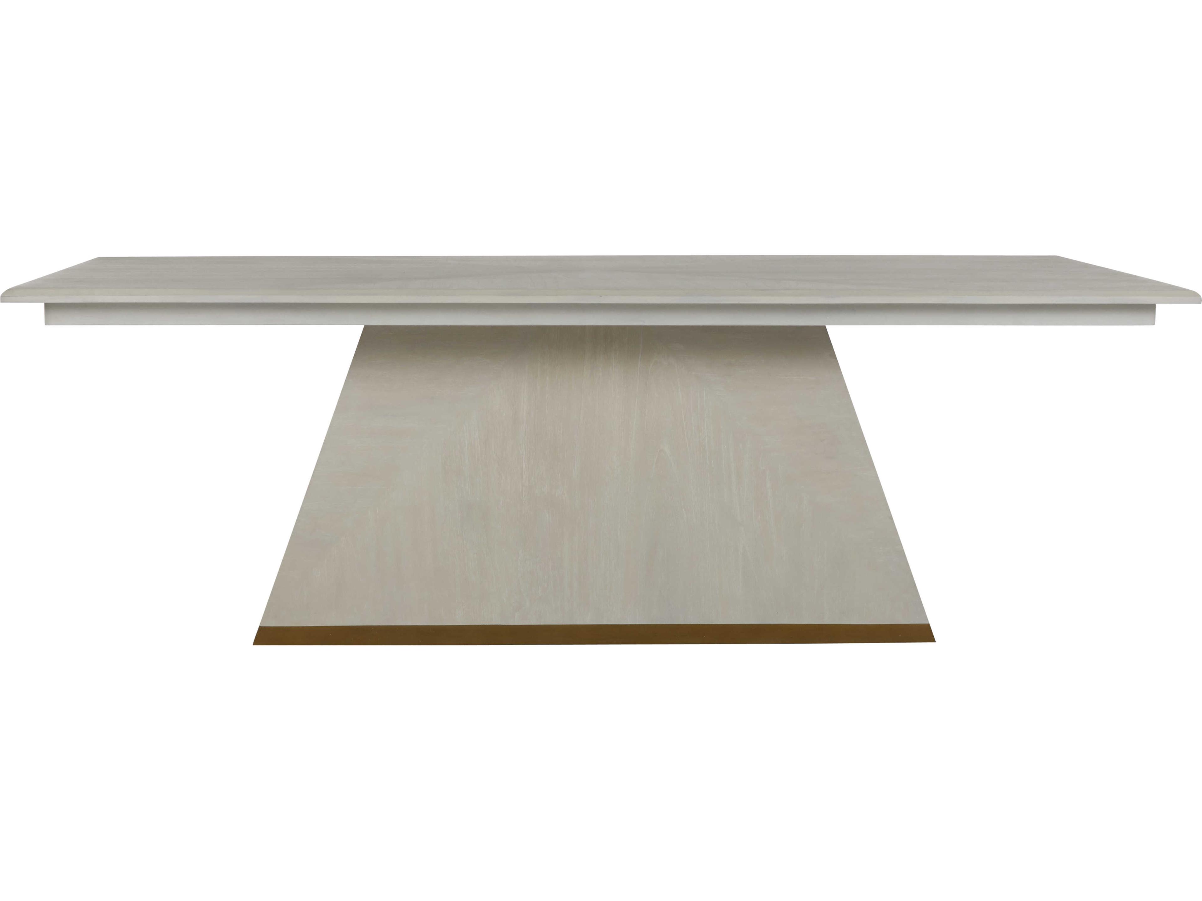 Gabby Ferris Rectangular Wood Cerused White Gold Dining Table