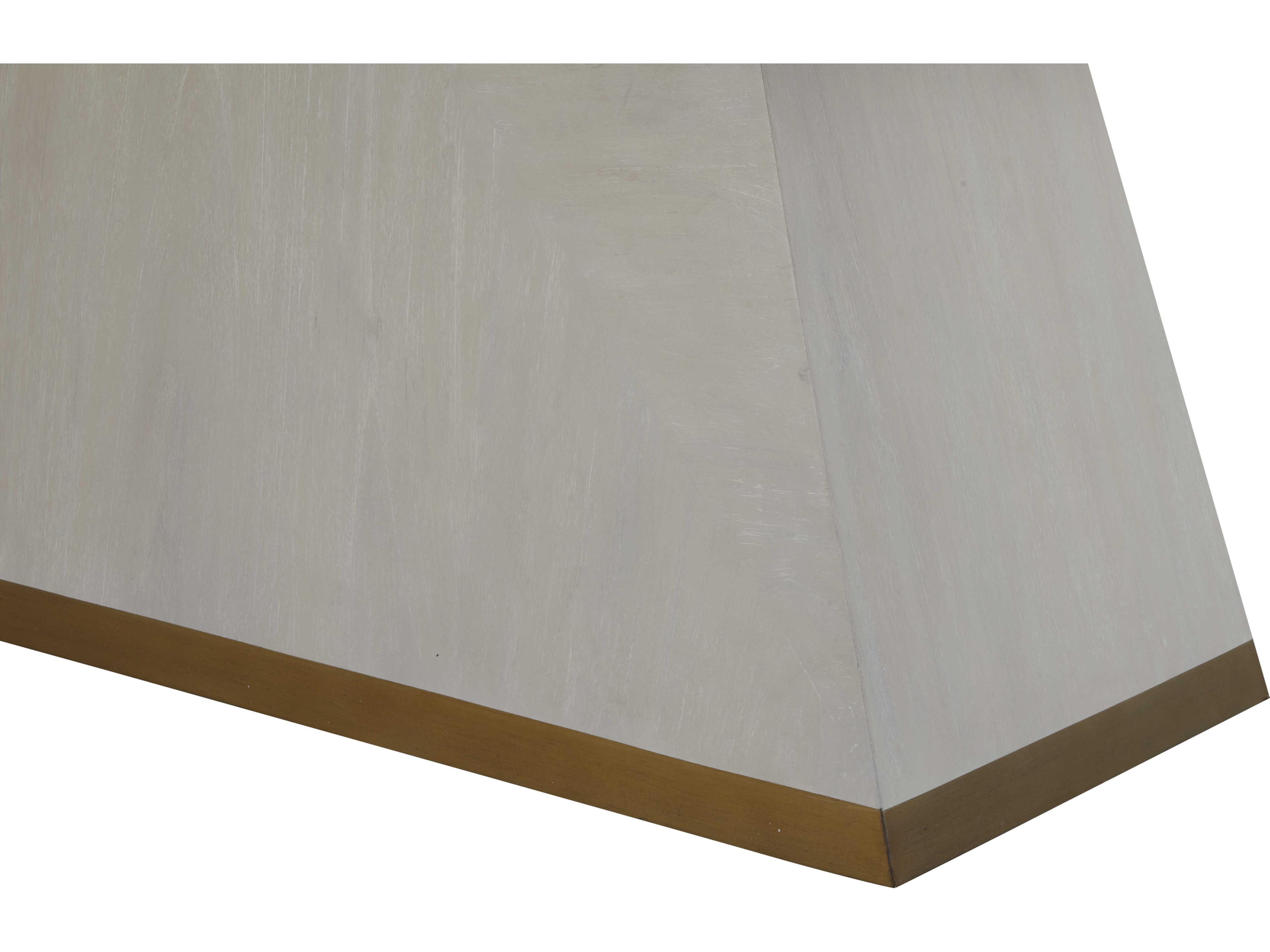 Gabby Ferris Rectangular Wood Cerused White Gold Dining Table