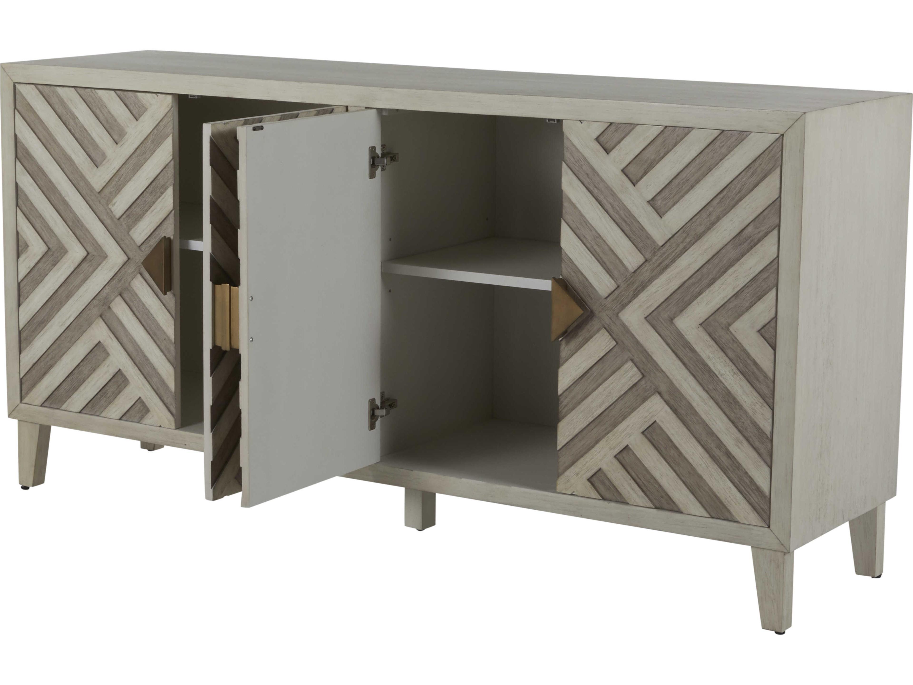 Gabby Molena 73" Mahogany Wood Sesame White Antique Grey Sideboard