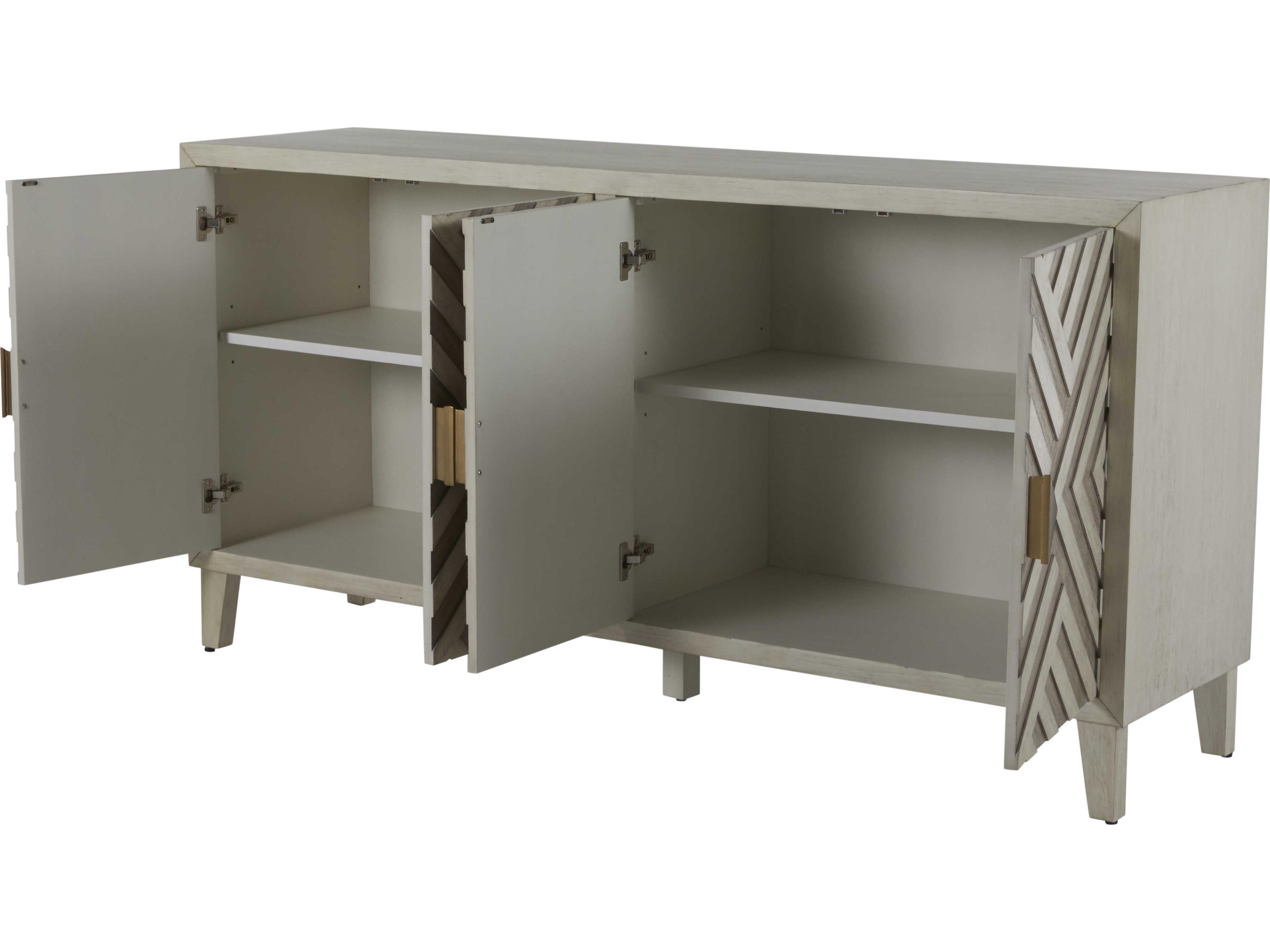 Gabby Molena 73" Mahogany Wood Sesame White Antique Grey Sideboard