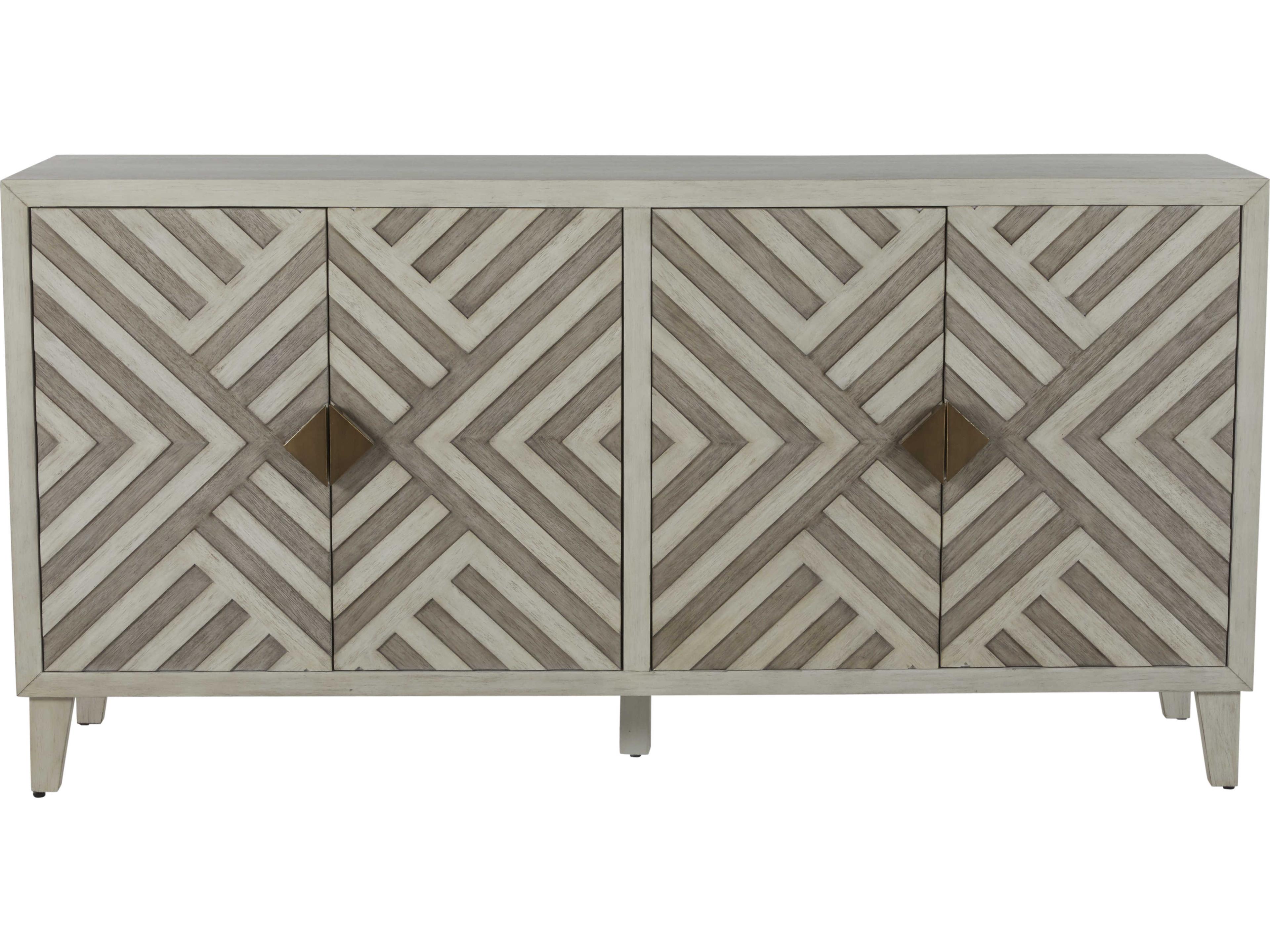Gabby Molena 73" Mahogany Wood Sesame White Antique Grey Sideboard