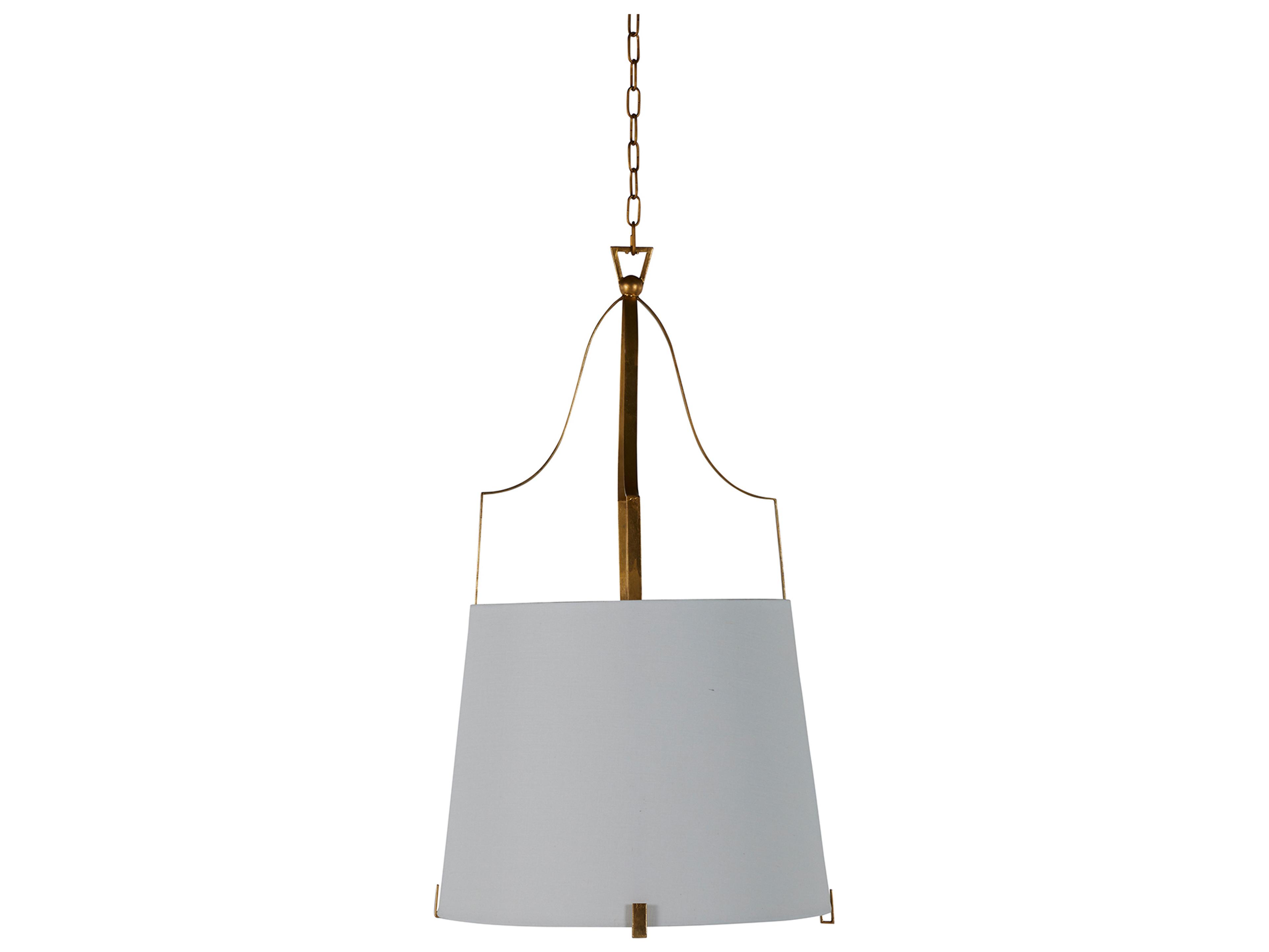 Gabby Arbella 2-Light Vintage Gold White Linen Drum Pendant