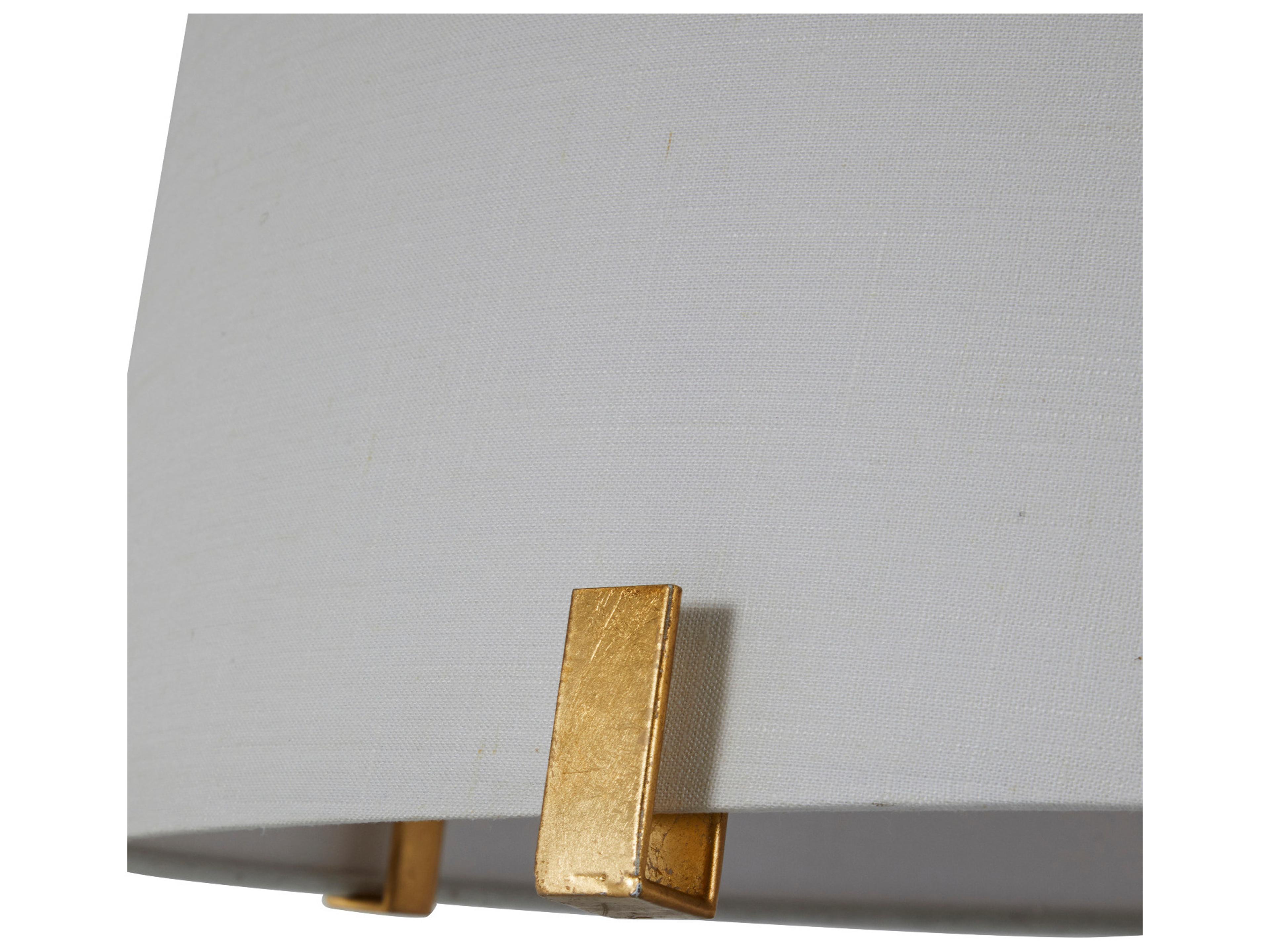 Gabby Arbella 2-Light Vintage Gold White Linen Drum Pendant