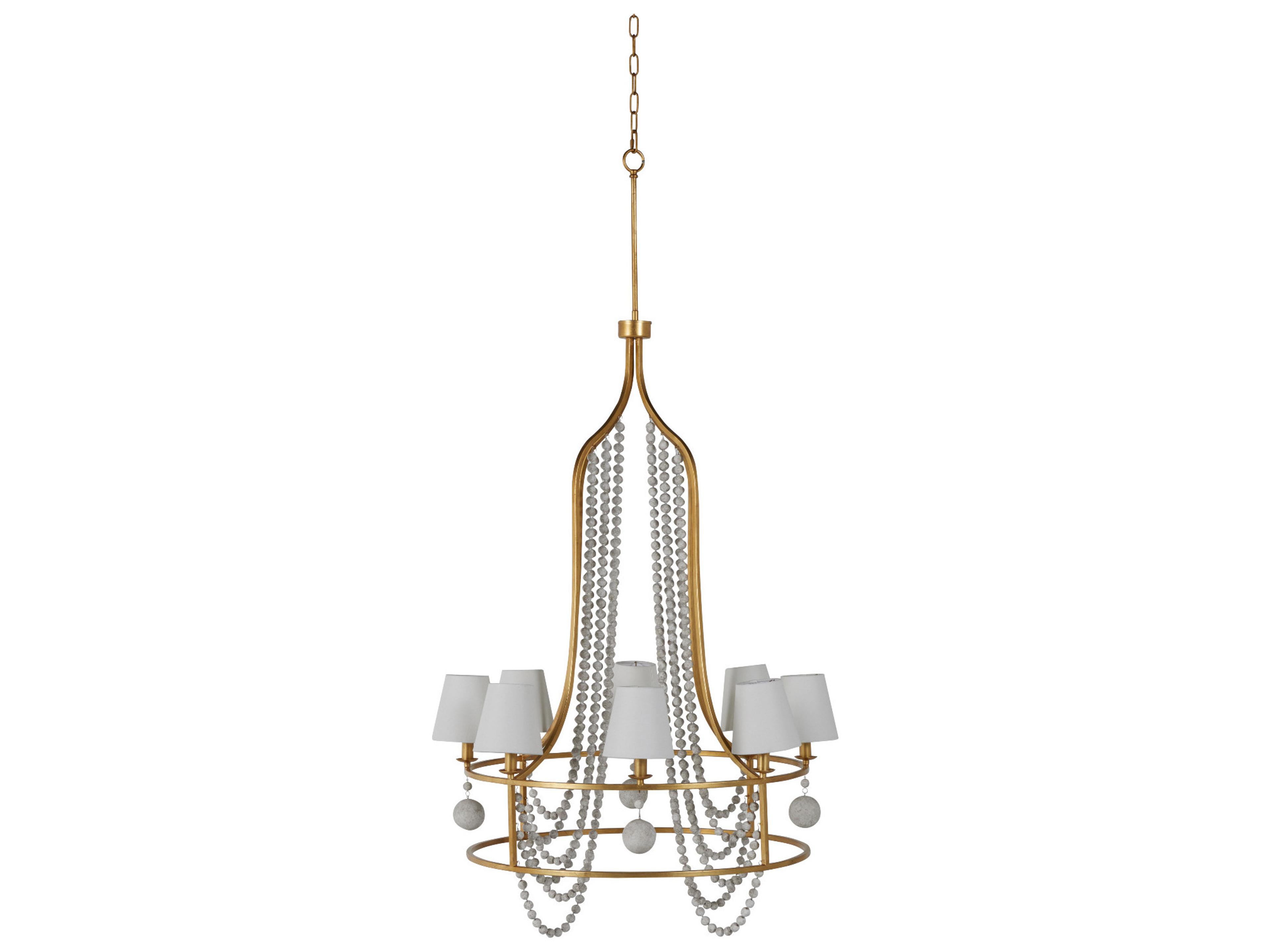 Gabby Neville Distressed Ivory Gold Candelabra Tiered Chandelier