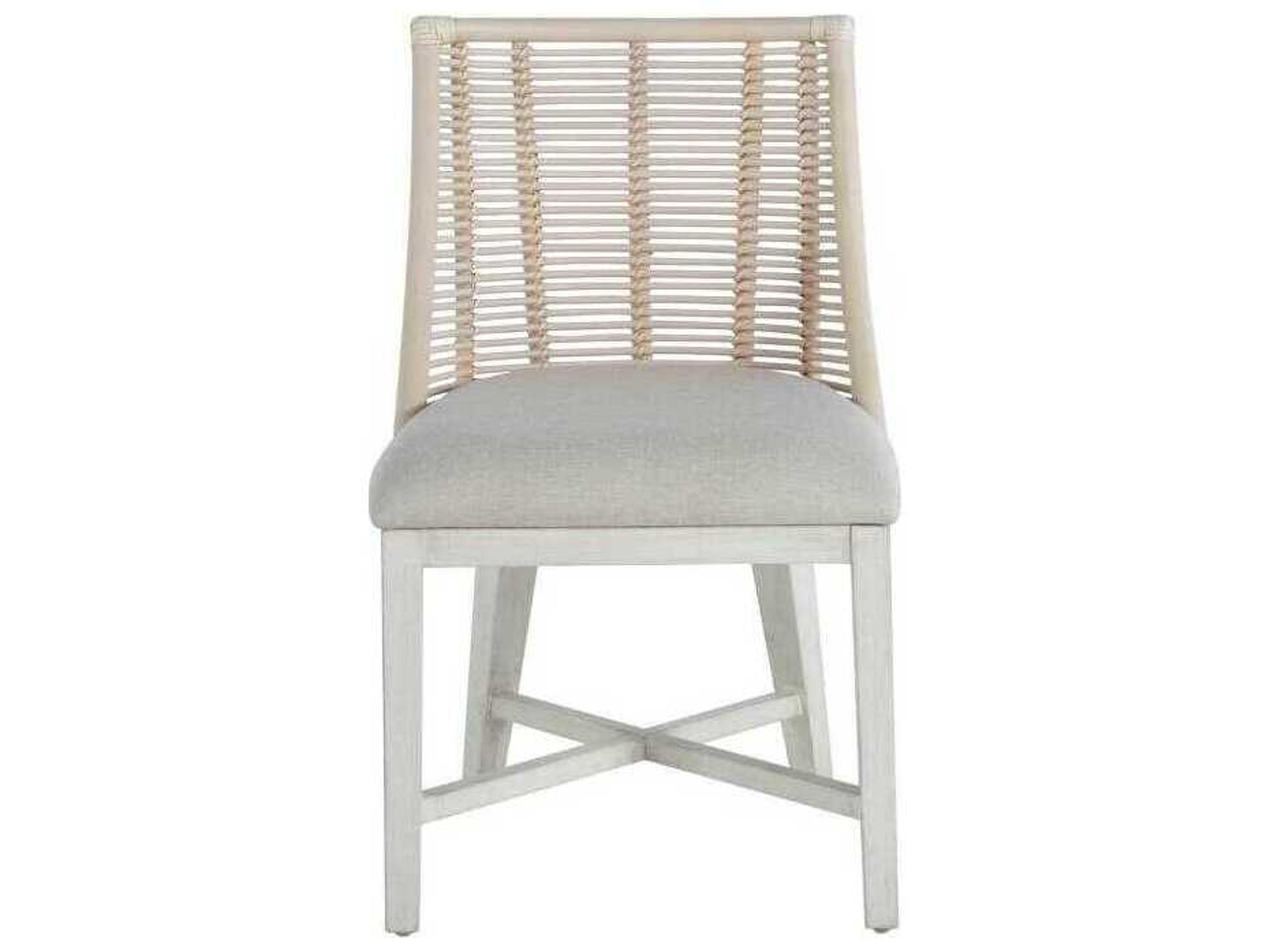 Gabby Hamlet Mahogany Wood White Leather Side Dining Chair