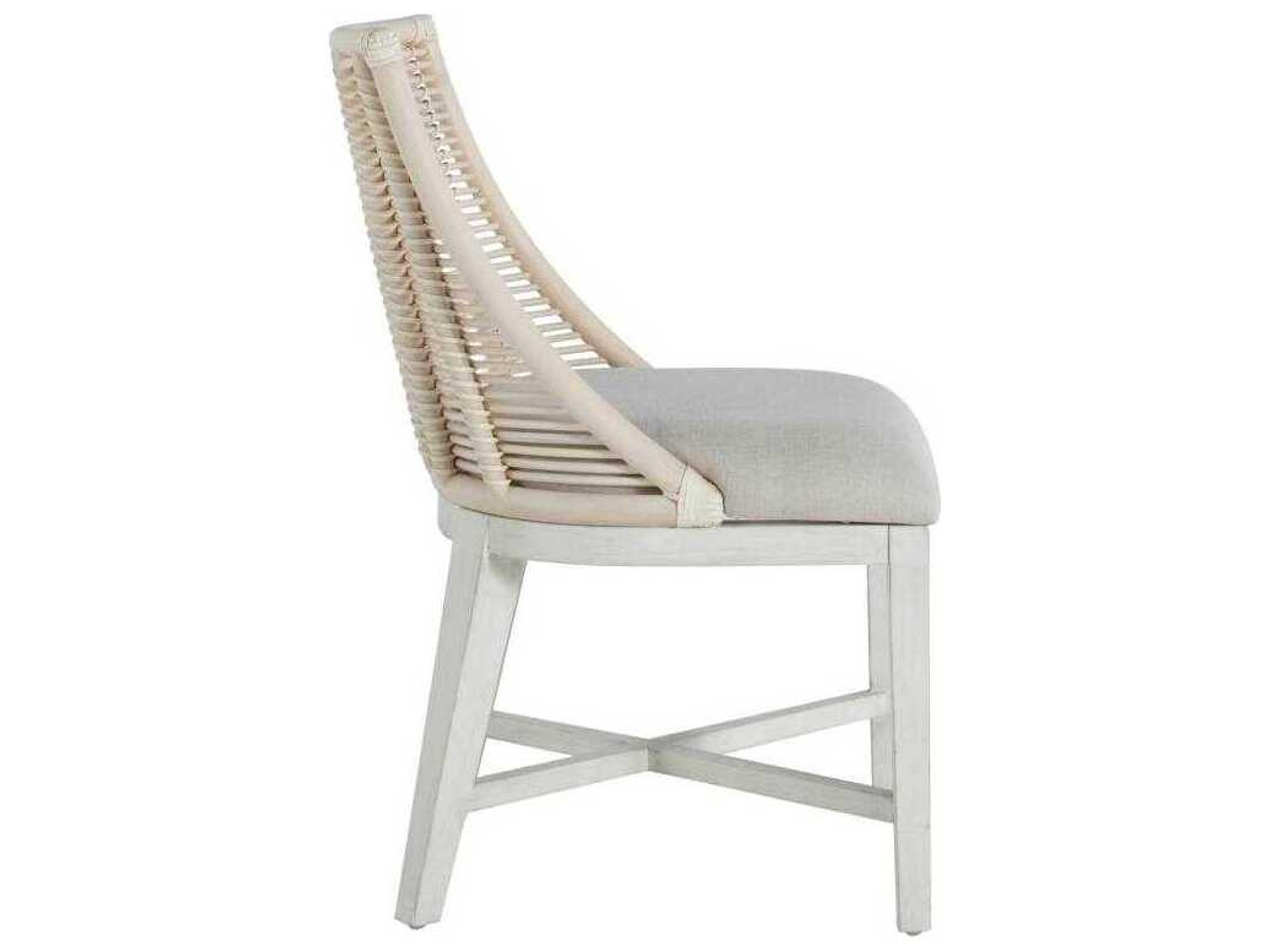 Gabby Hamlet Mahogany Wood White Leather Side Dining Chair