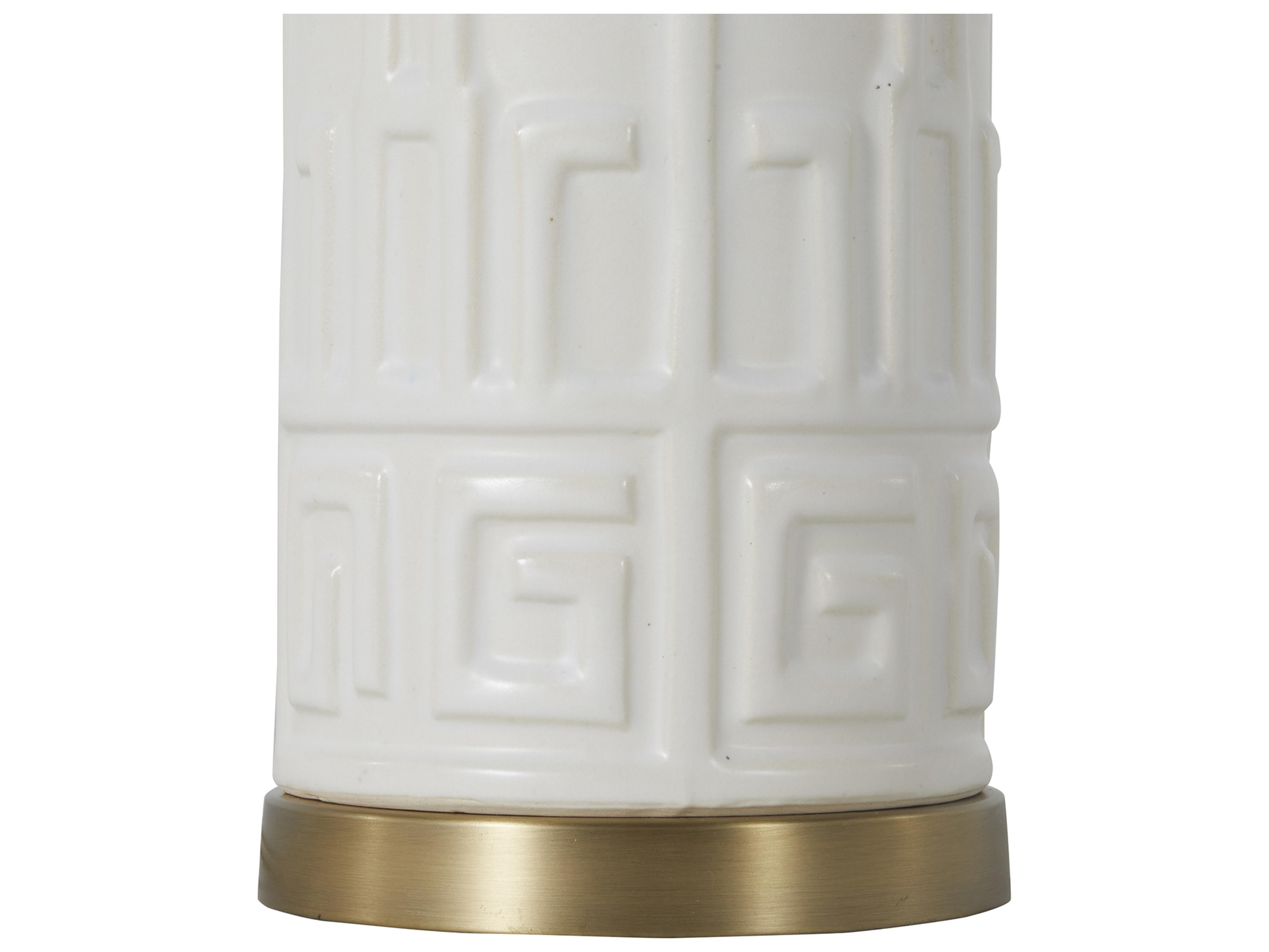 Gabby Osmond Matte Antique Brass White Buffet Lamp