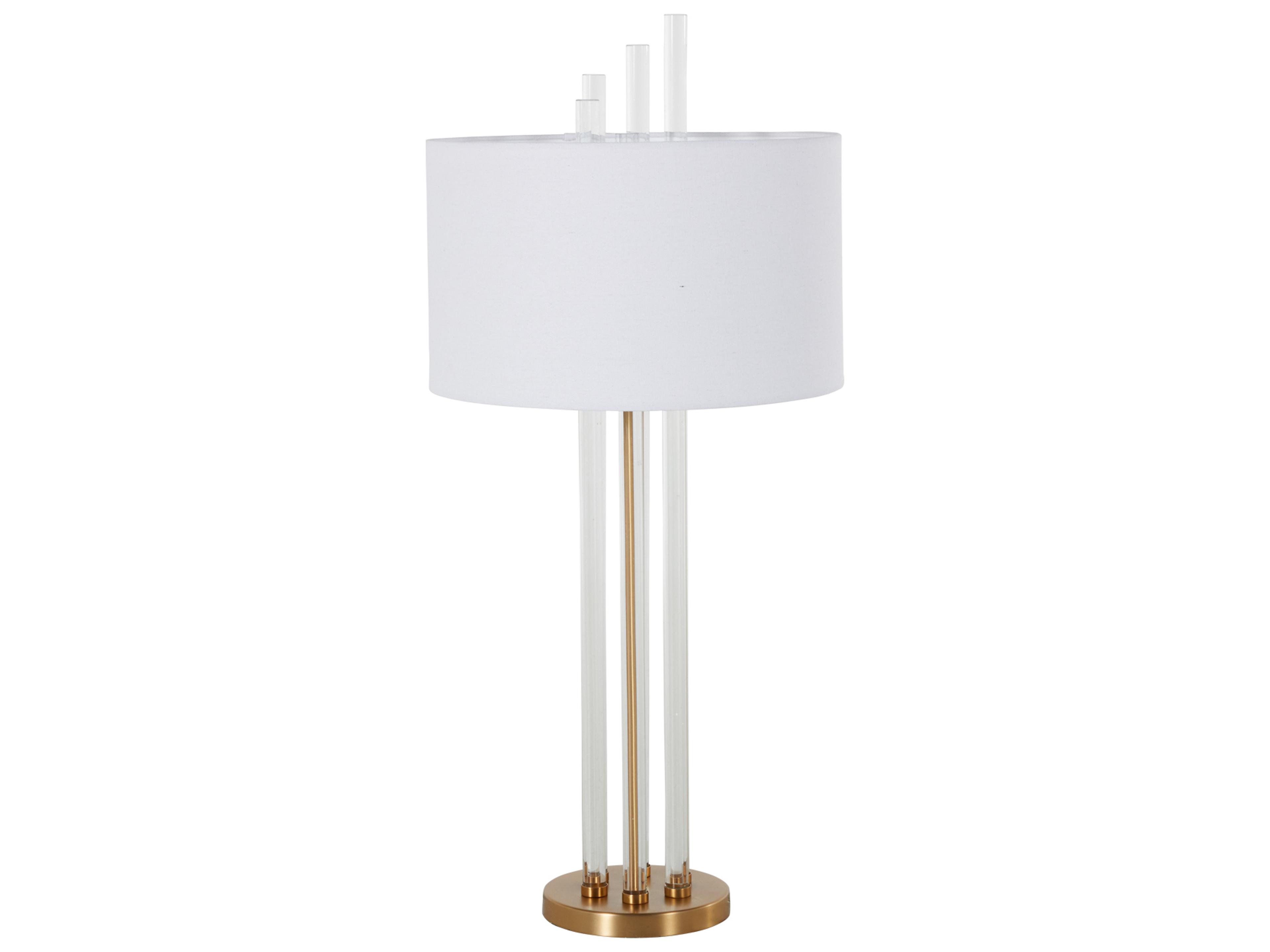 Gabby Merna Antique Brass White Linen Buffet Lamp