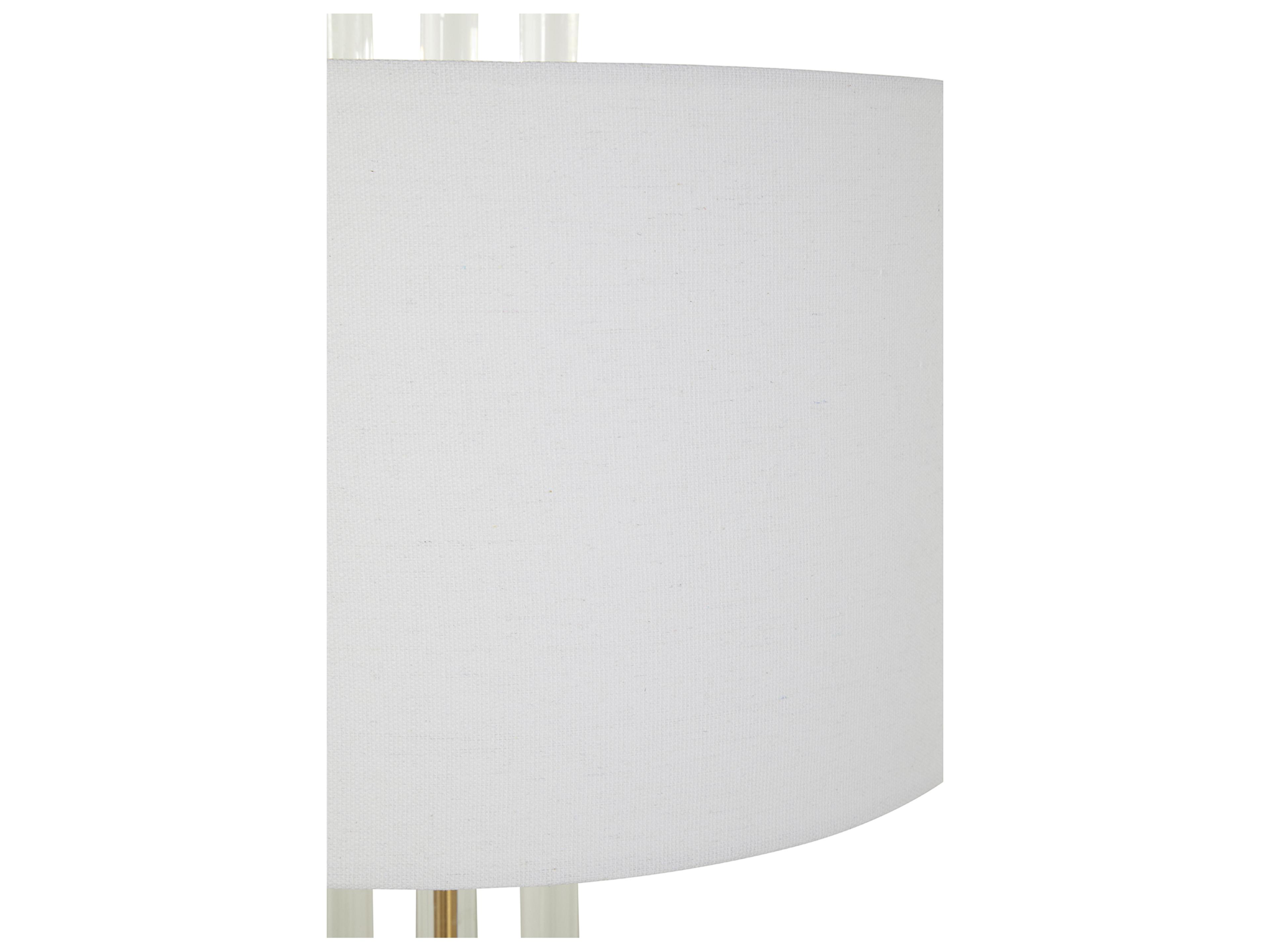 Gabby Merna Antique Brass White Linen Buffet Lamp