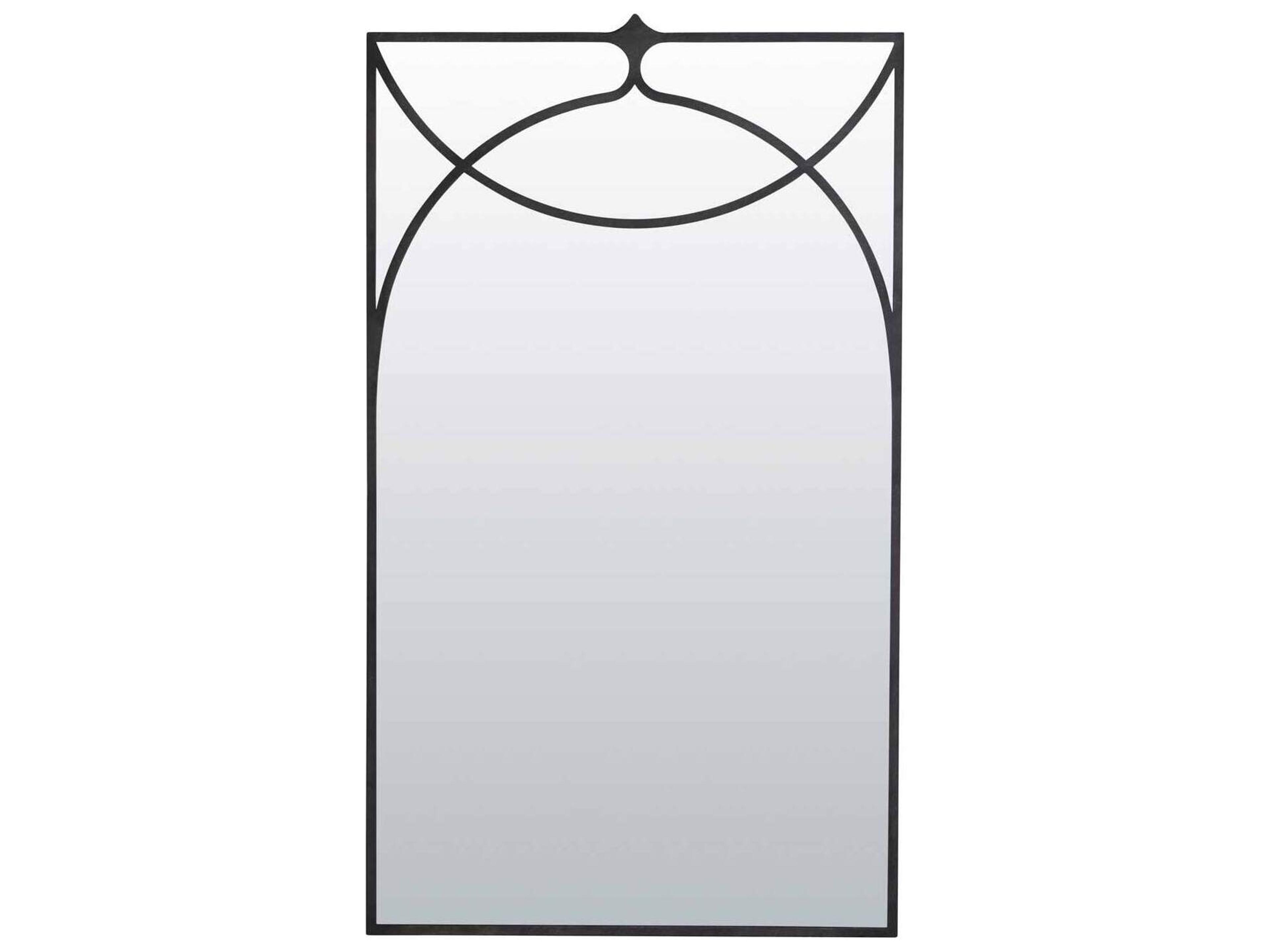 Swan Art Deco Rectangle Wall Mirror in Antique Pewter Finish