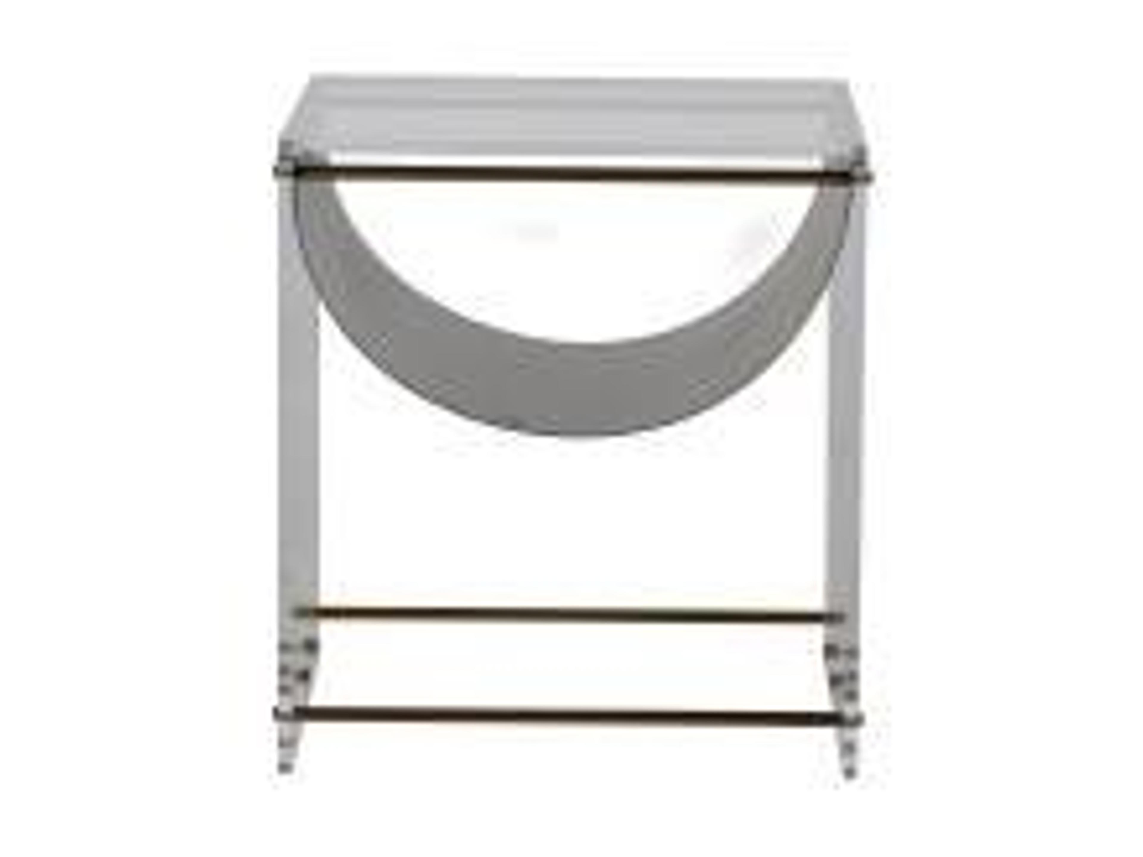 Gabby Skylar Rectangular Acrylic Mountain Brass End Table