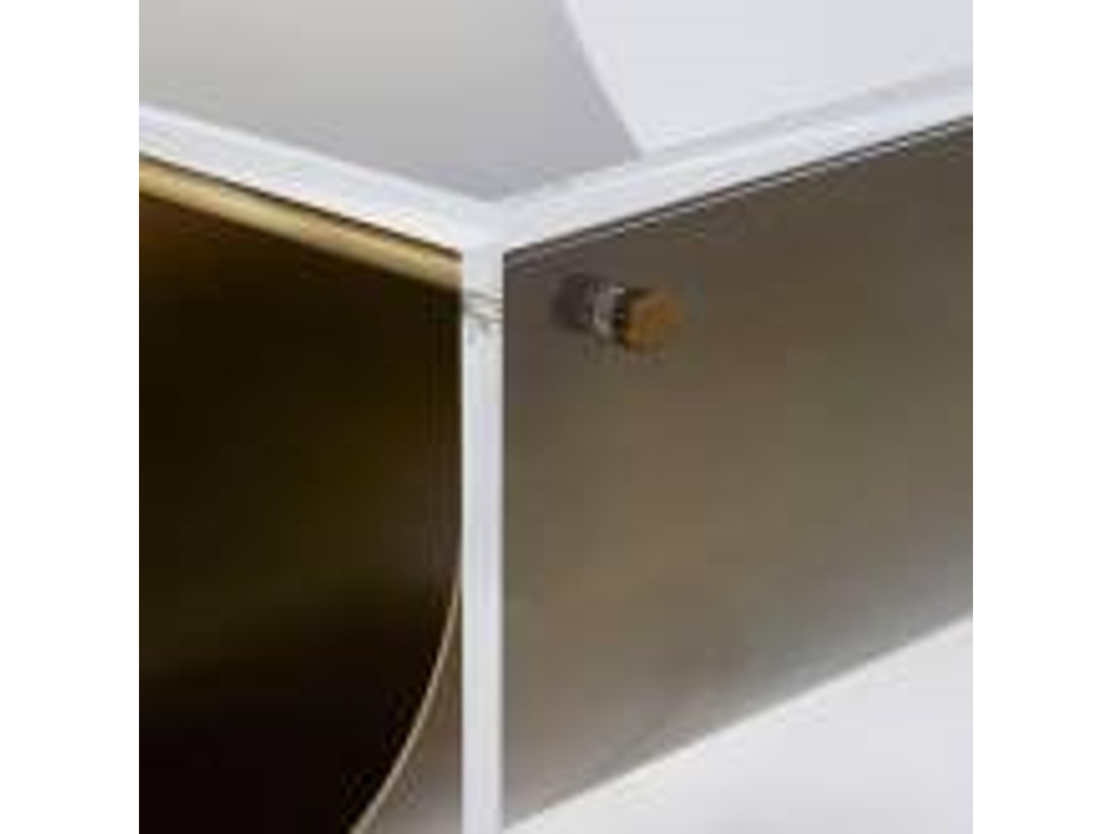 Gabby Skylar Rectangular Acrylic Mountain Brass End Table