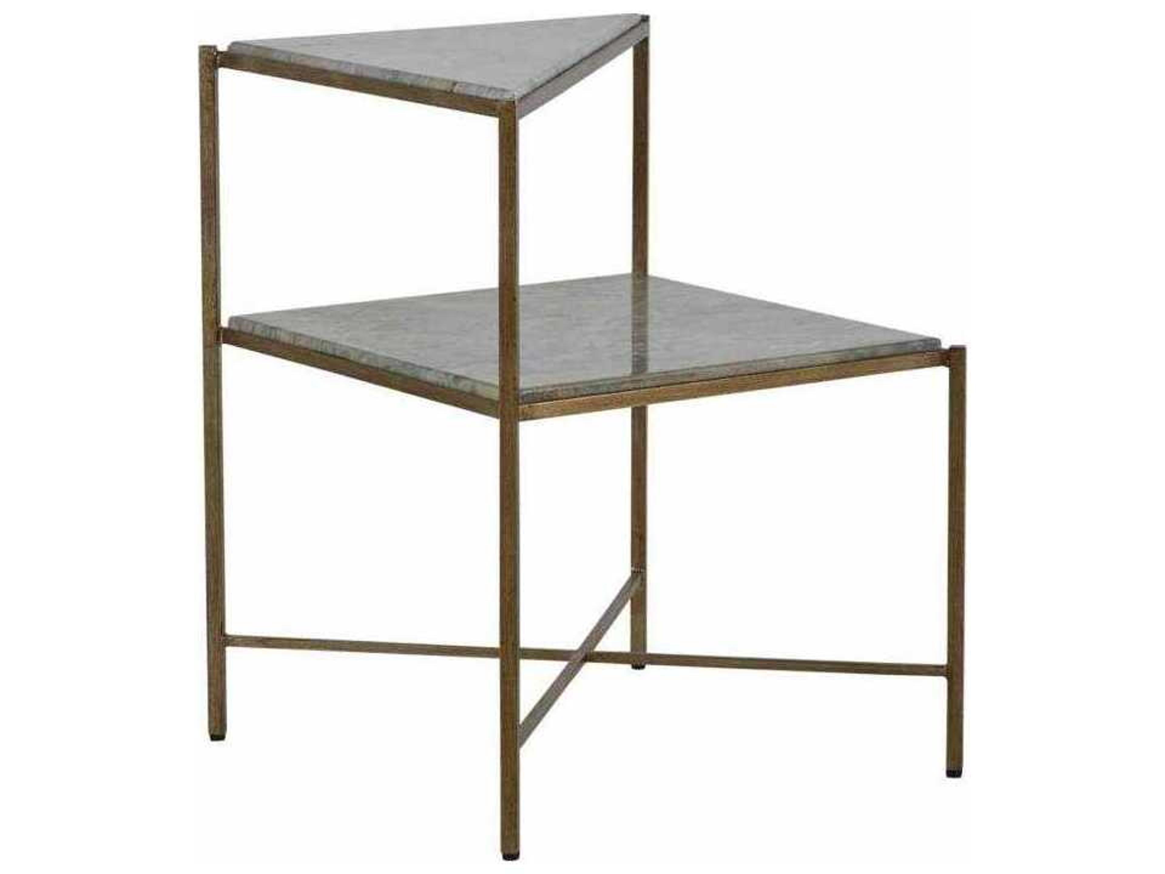 Jayce Marble Textured Champagne End Table