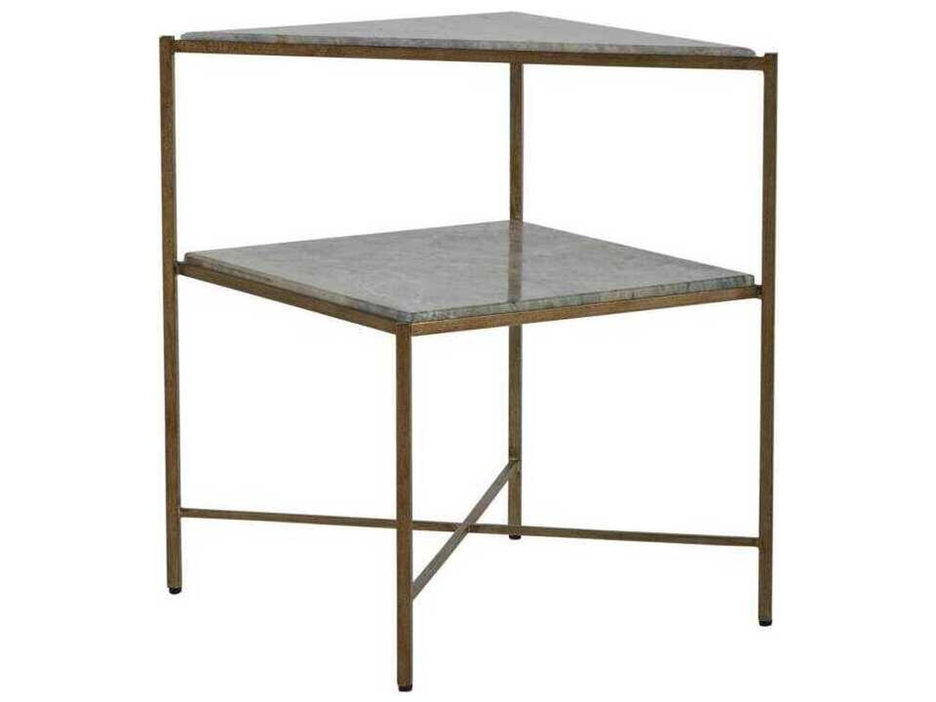 Gabby Jayce Marble Textured Champagne End Table