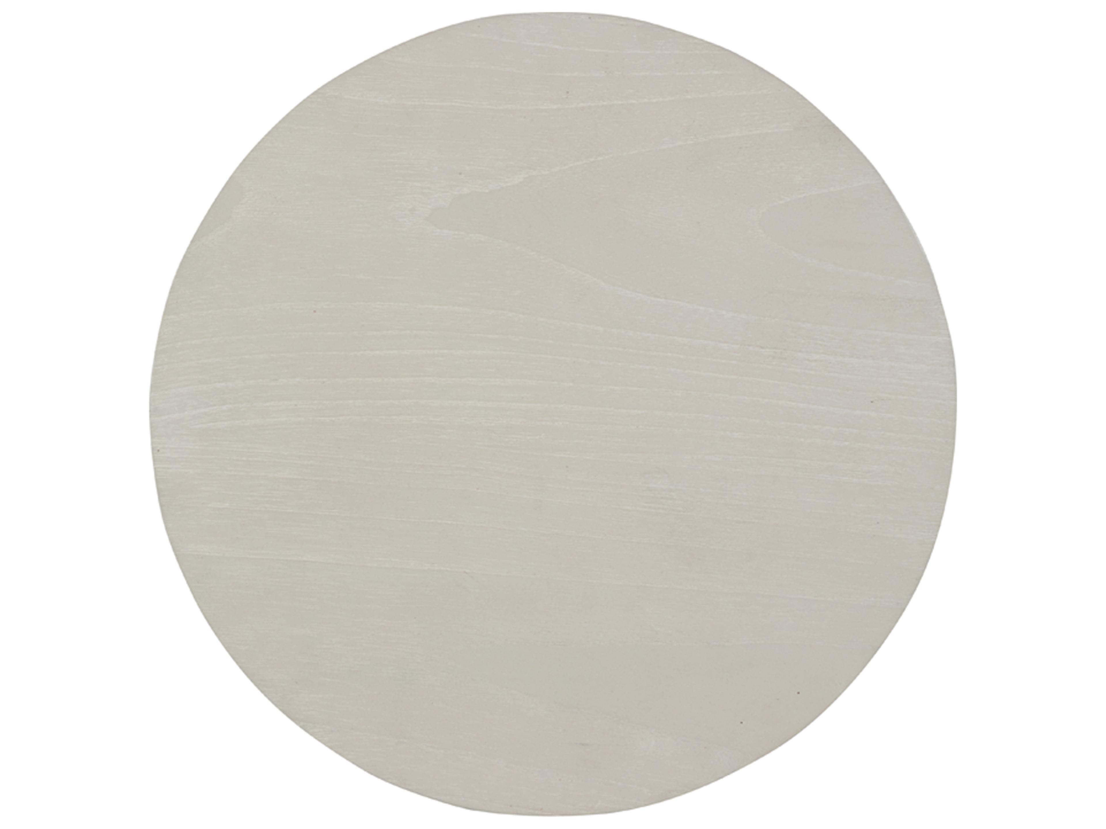 Gabby Norris Round Wood Cerused White Drinking Table