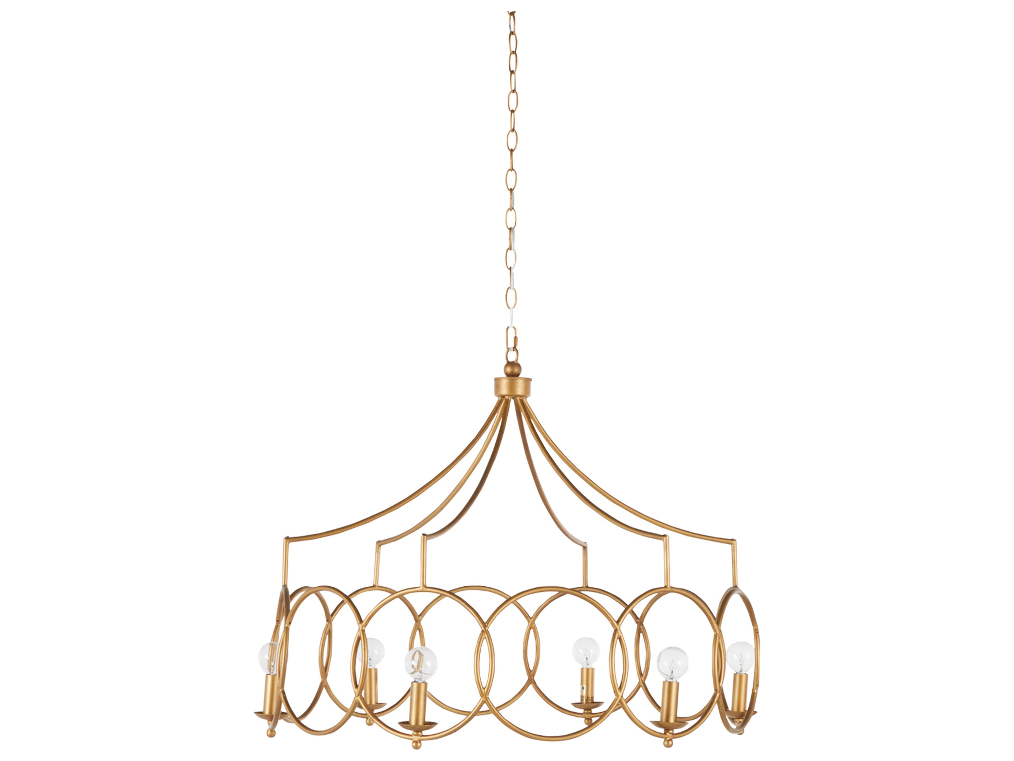 Cansa 6-Light Clean Antique Gold Candelabra Chandelier