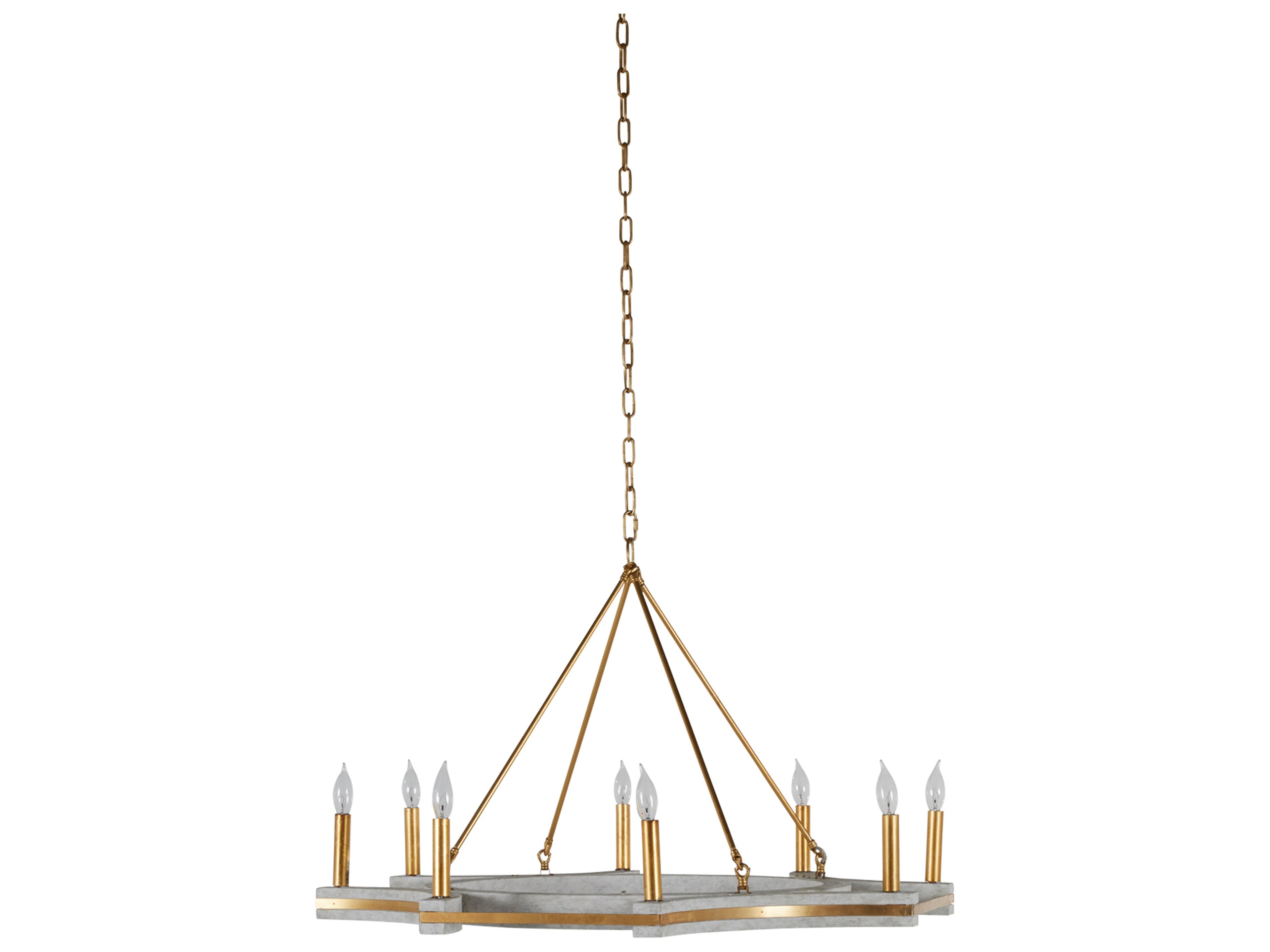 Lockhart 8-Light Cloud White Vintage Gold Candelabra Chandelier