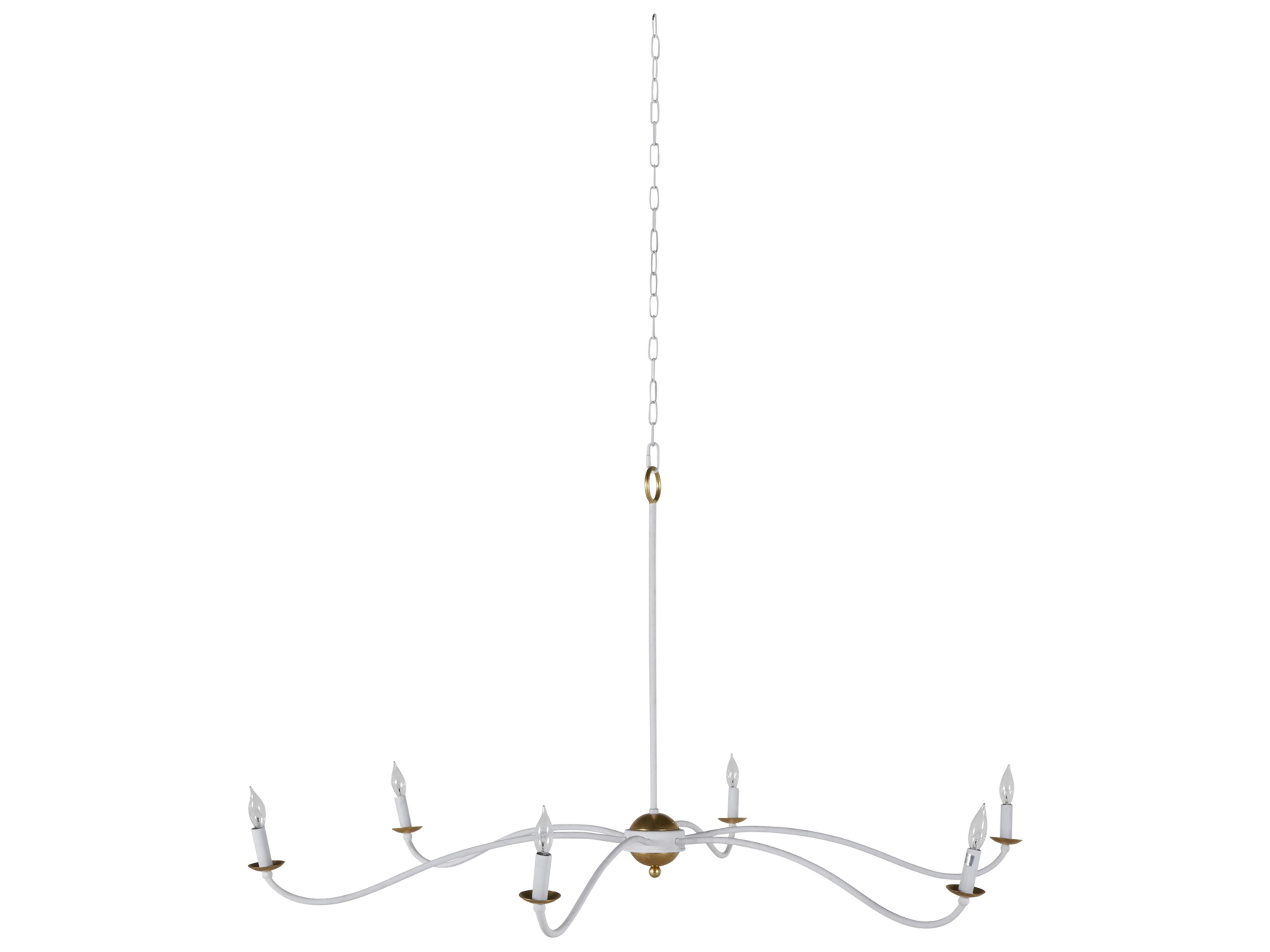 Irvine 6-Light Plaster White Vintage Gold Candelabra Chandelier