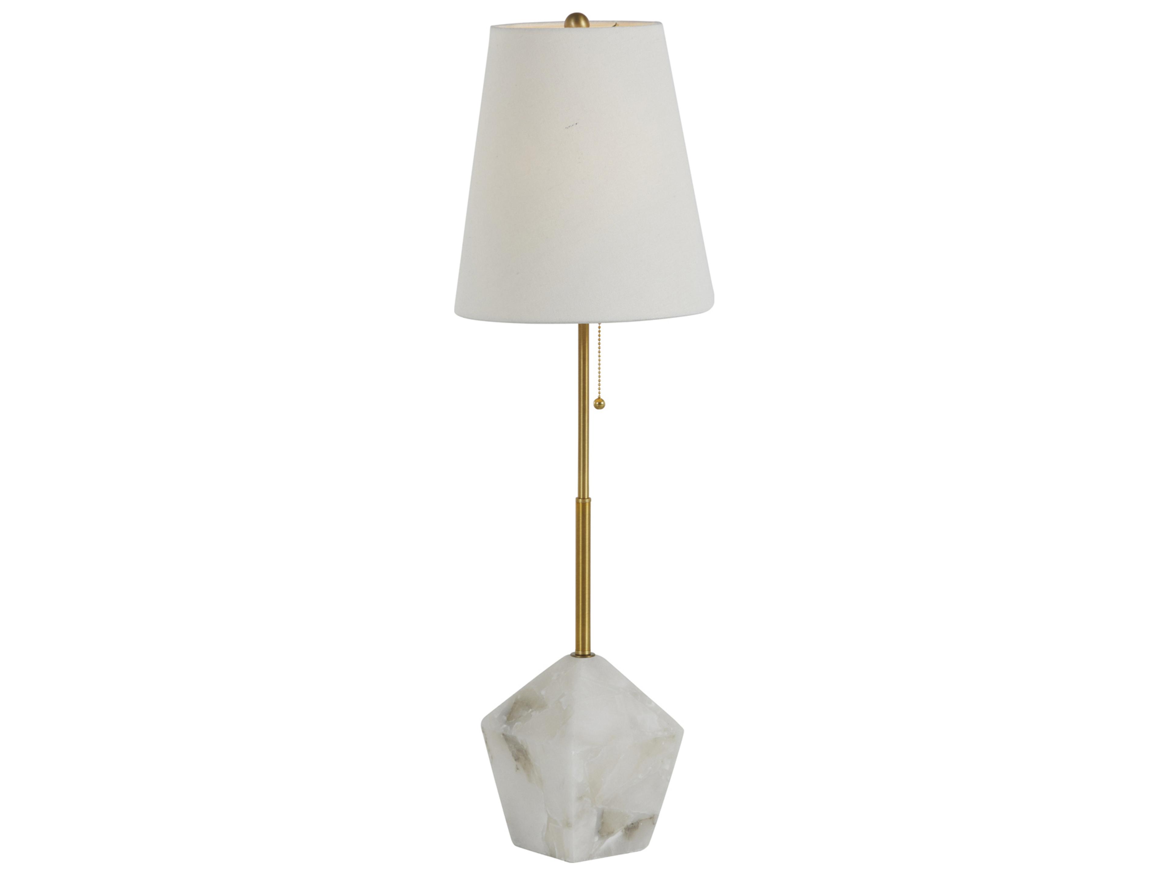 Gabby Perry Stained Gold White Linen Buffet Lamp