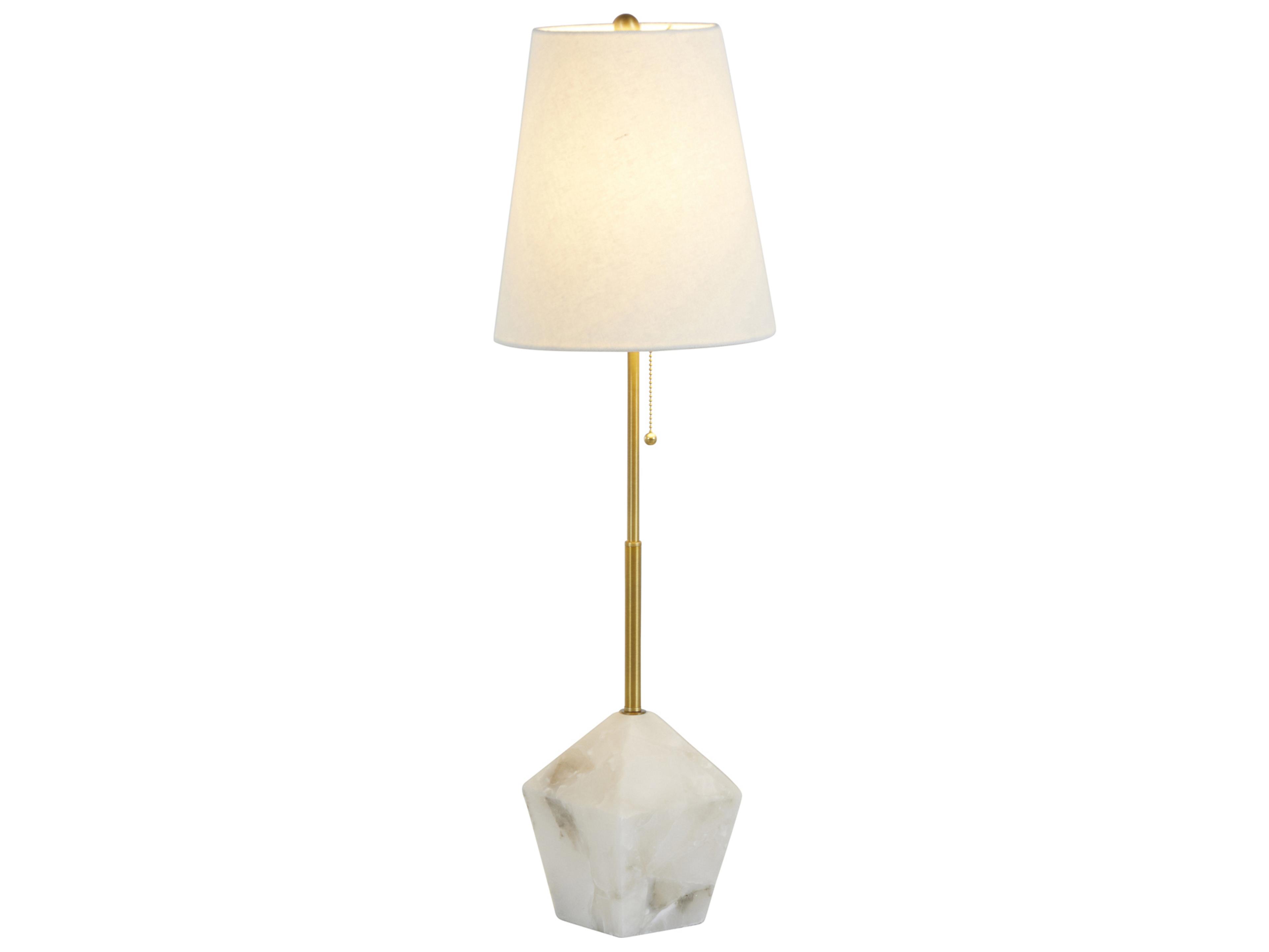 Gabby Perry Stained Gold White Linen Buffet Lamp